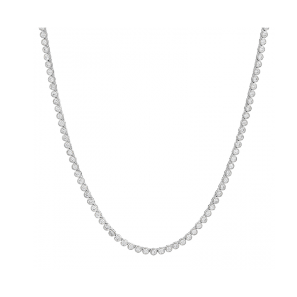 3.56CTW Bezel Set Diamond Tennis Necklace
