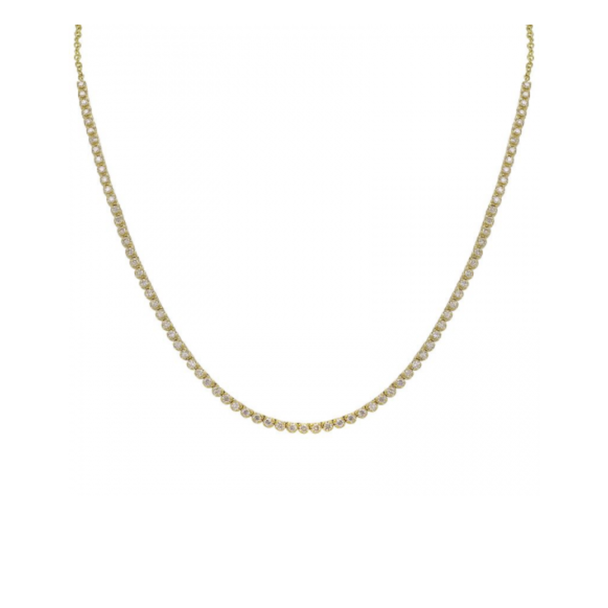 Crown Prong Diamond Tennis Necklace