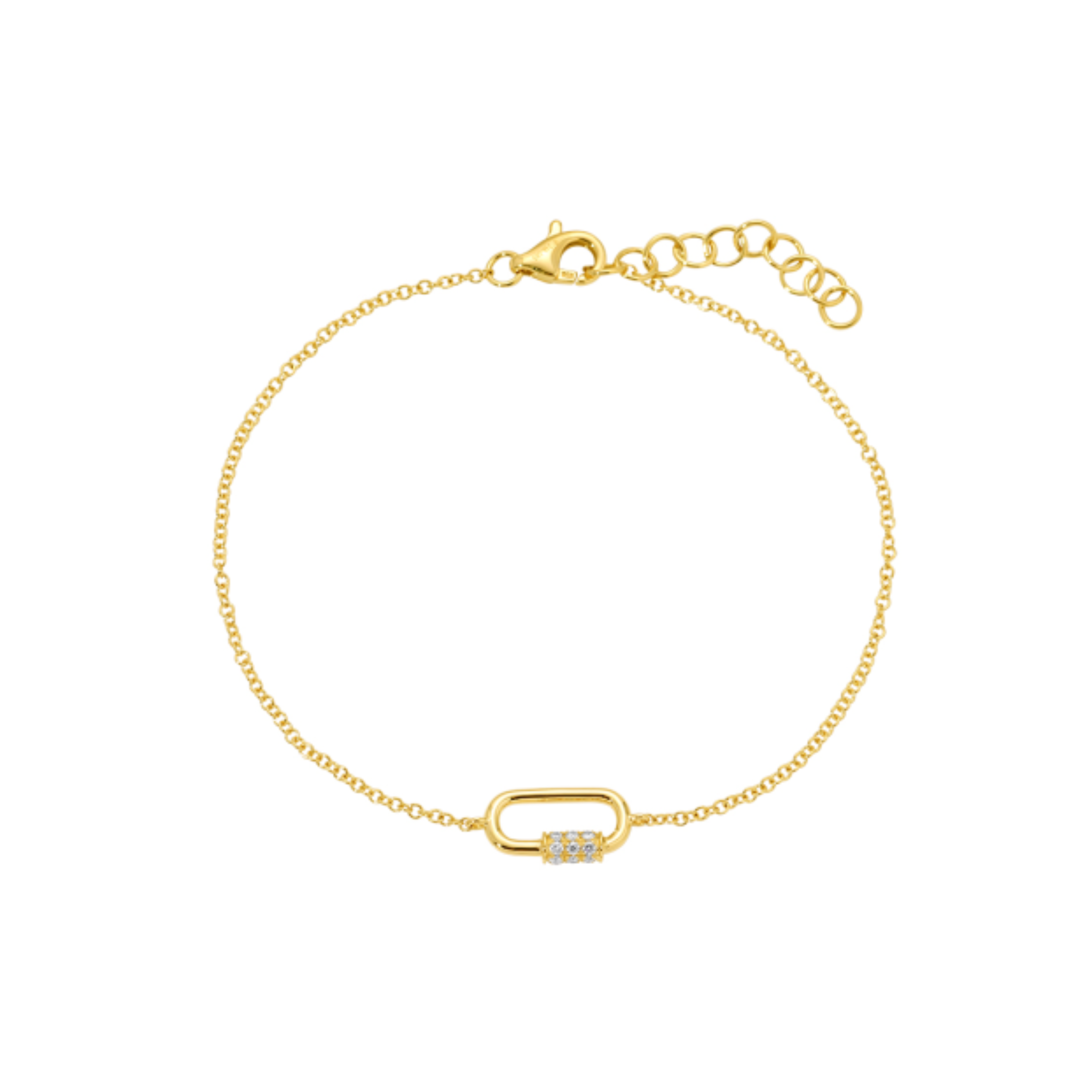 Diamond Carabiner Bracelet