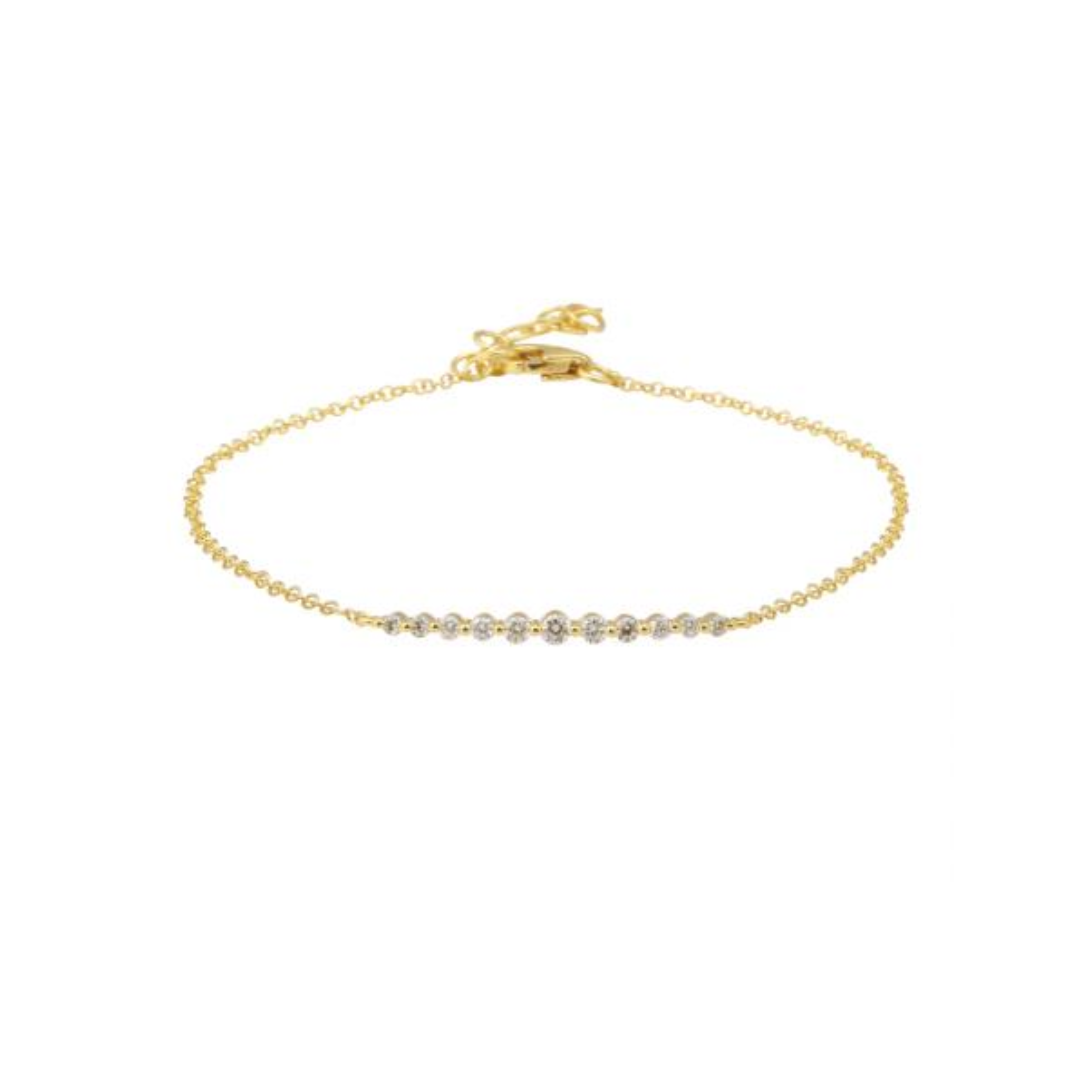 Shared Prong Diamond Bar Bracelet