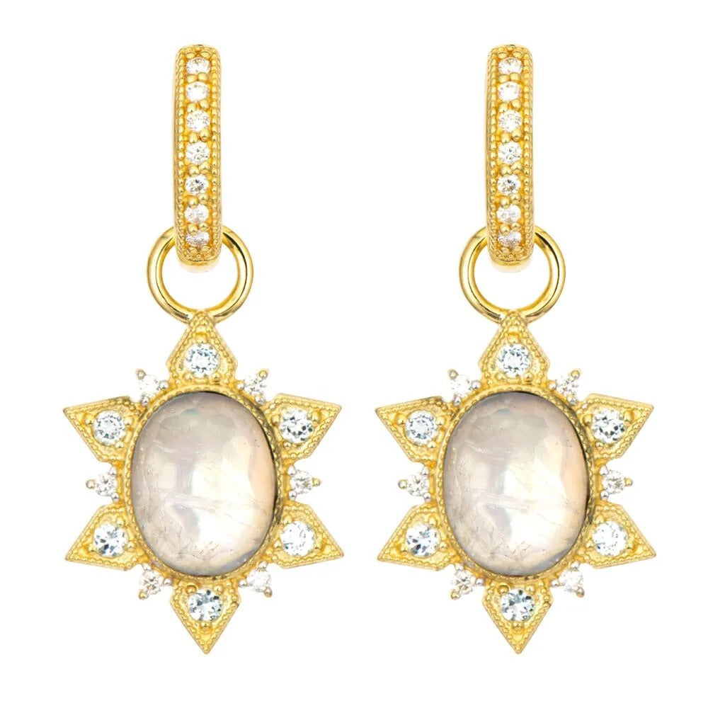 Moroccan Moonstone Sunburst Earring Charms