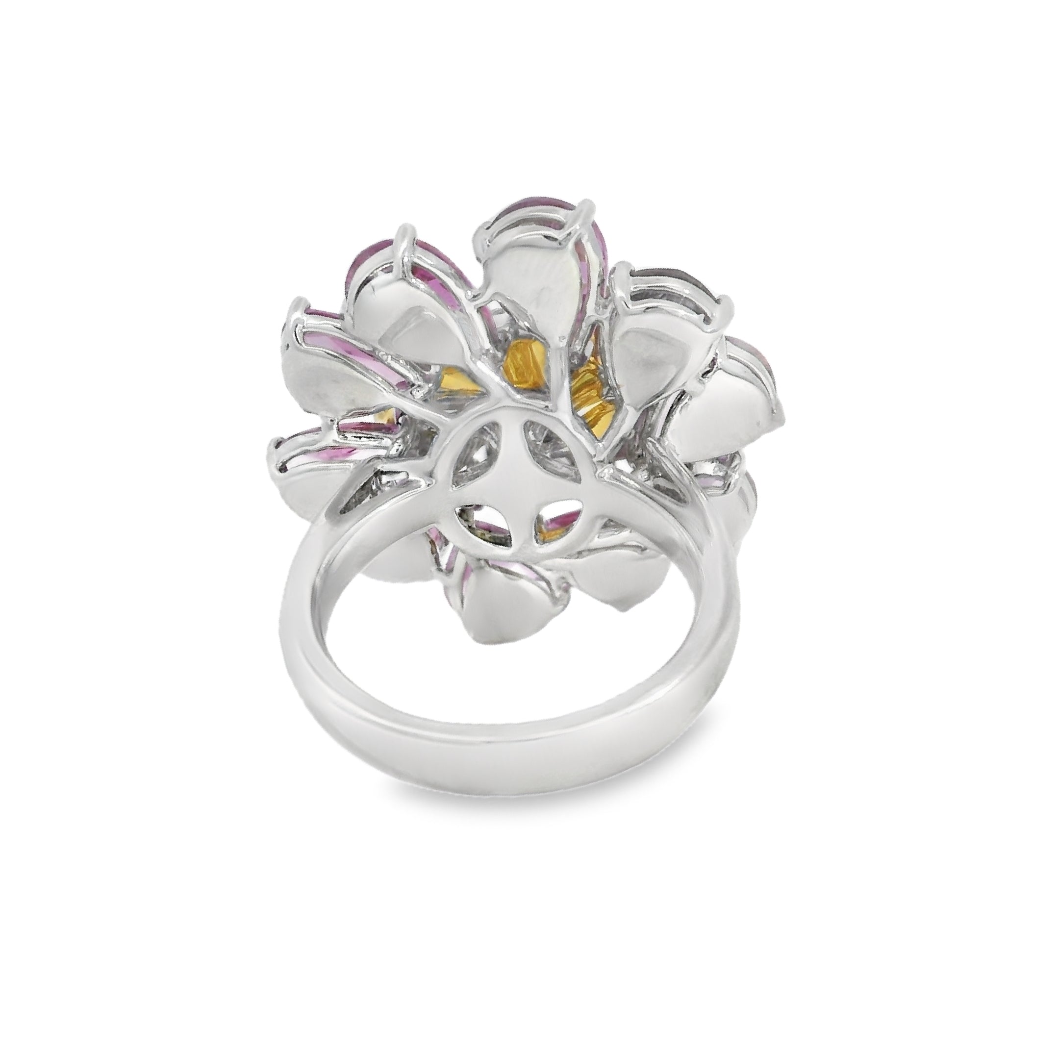 Sapphire and Diamond Flower Ring