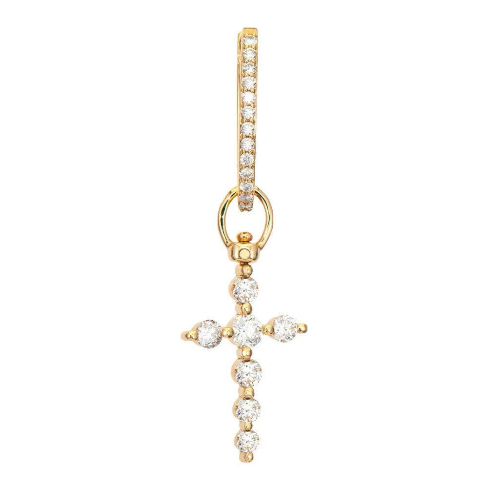 Prong Set Diamond Cross Top Switch Charm