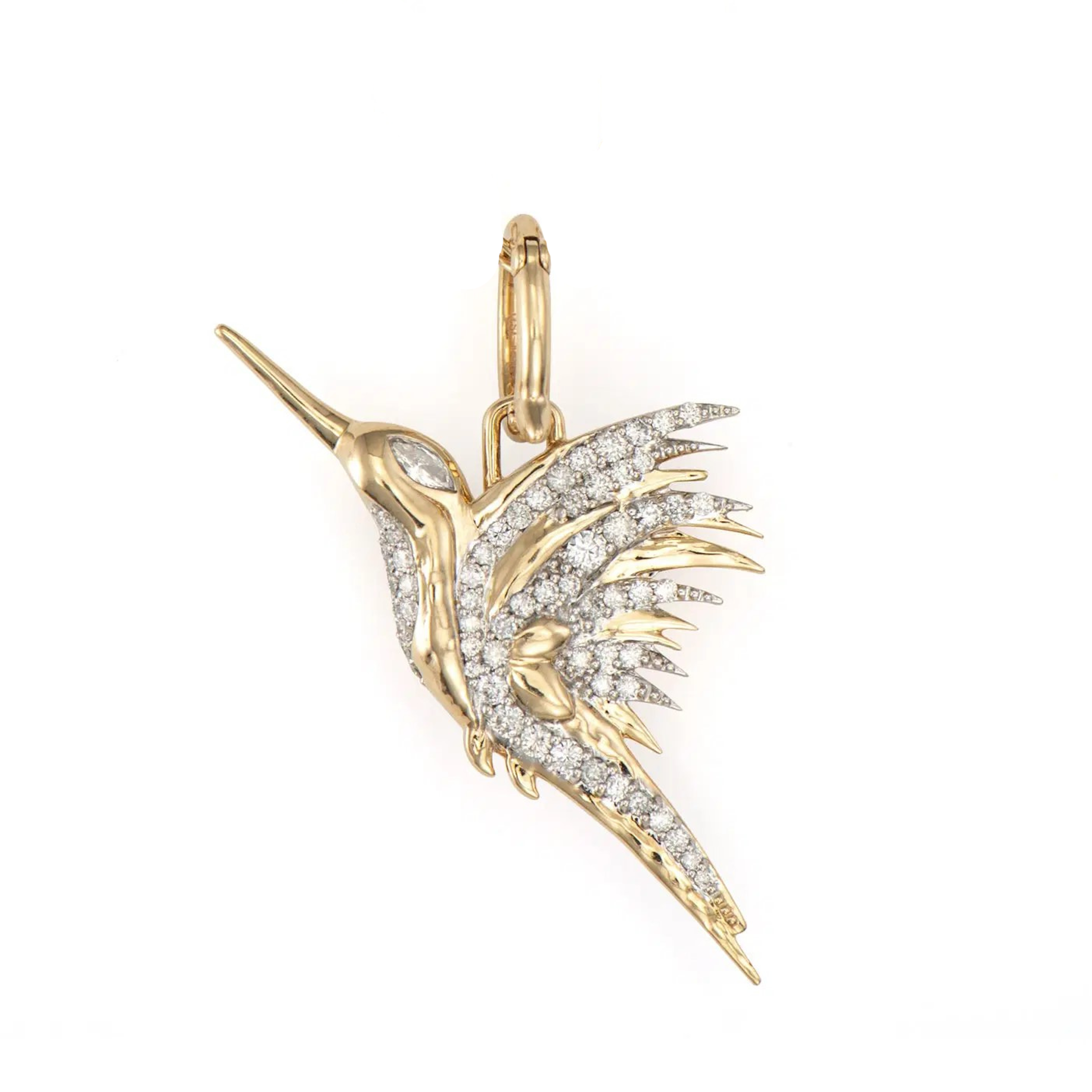 Large Double Sided Rainbow & Diamond Colibri Pendant