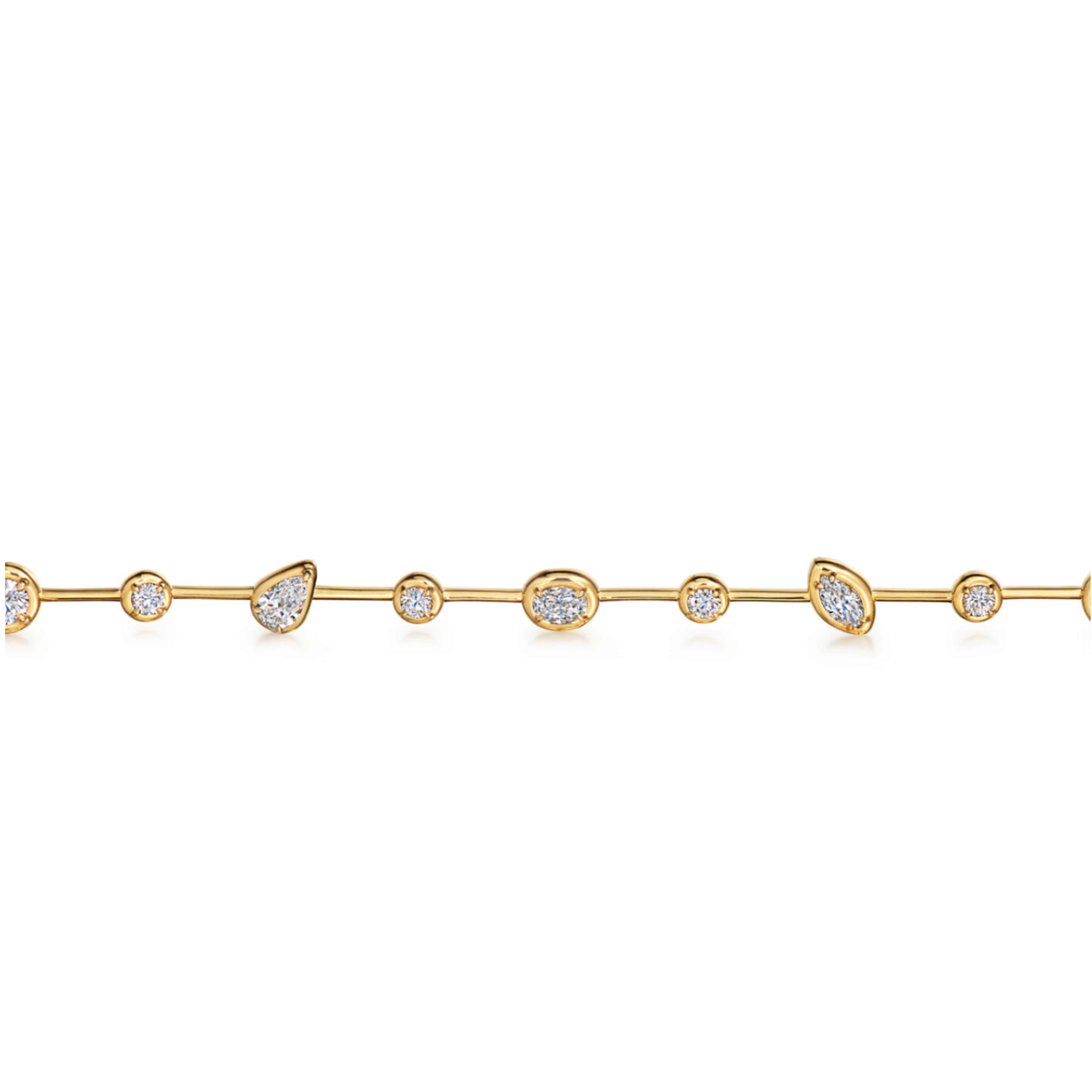 Starry Night Bezel Multishape Diamond Bracelet