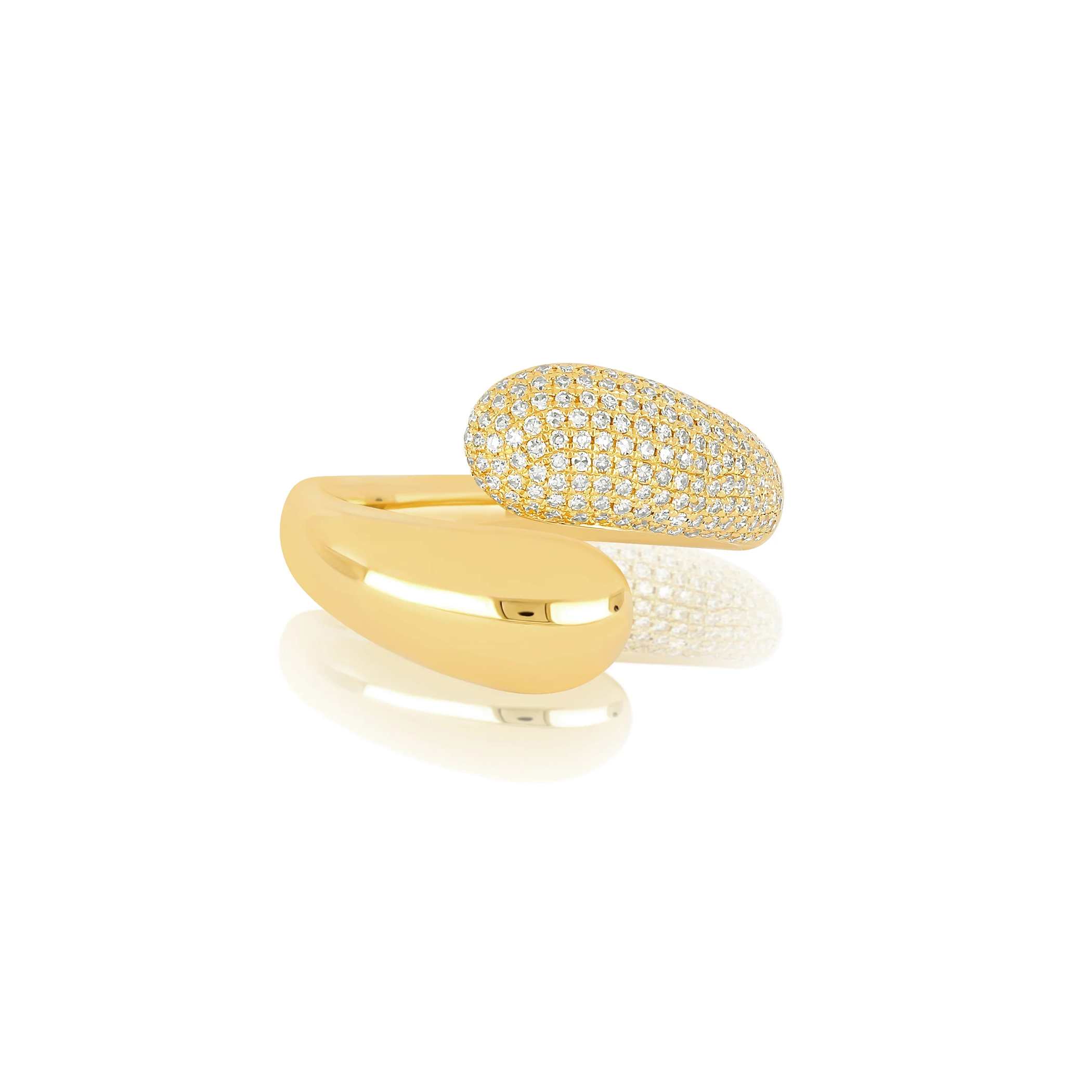Diamond & Gold Jumbo Double Dome Ring