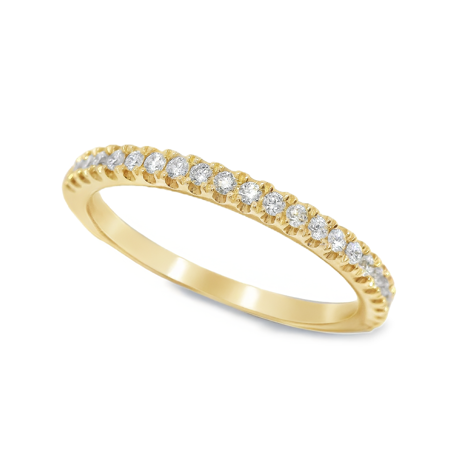 2mm French Set Round Diamond Anniversary Band