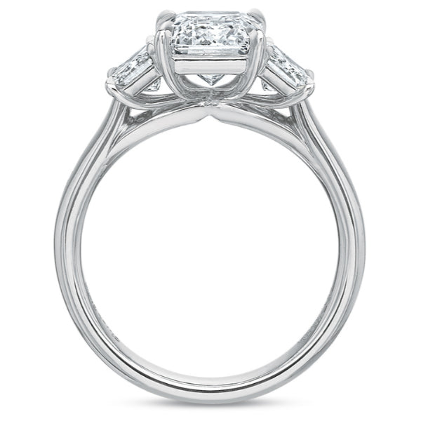 Flush Fit 3-Stone Emerald Cut Diamond Mounting