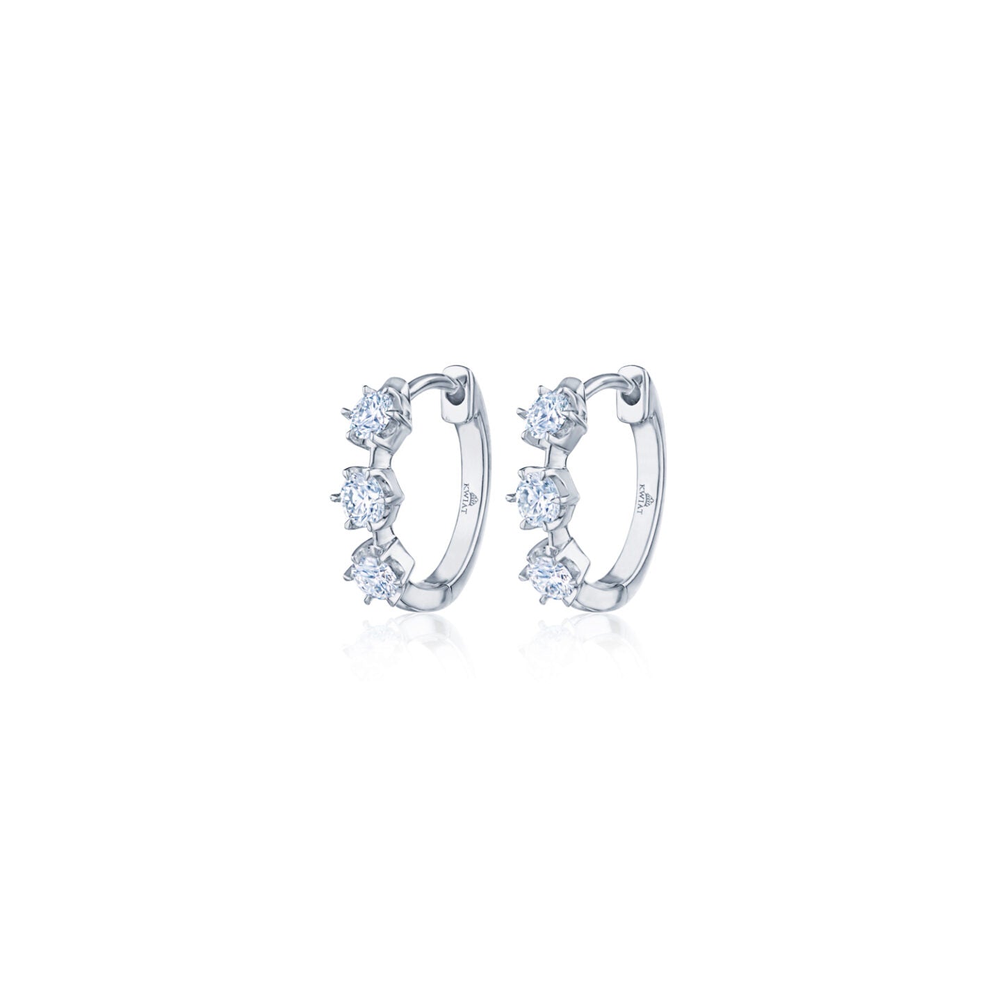 Huggie Hoop Earrings with Diamonds