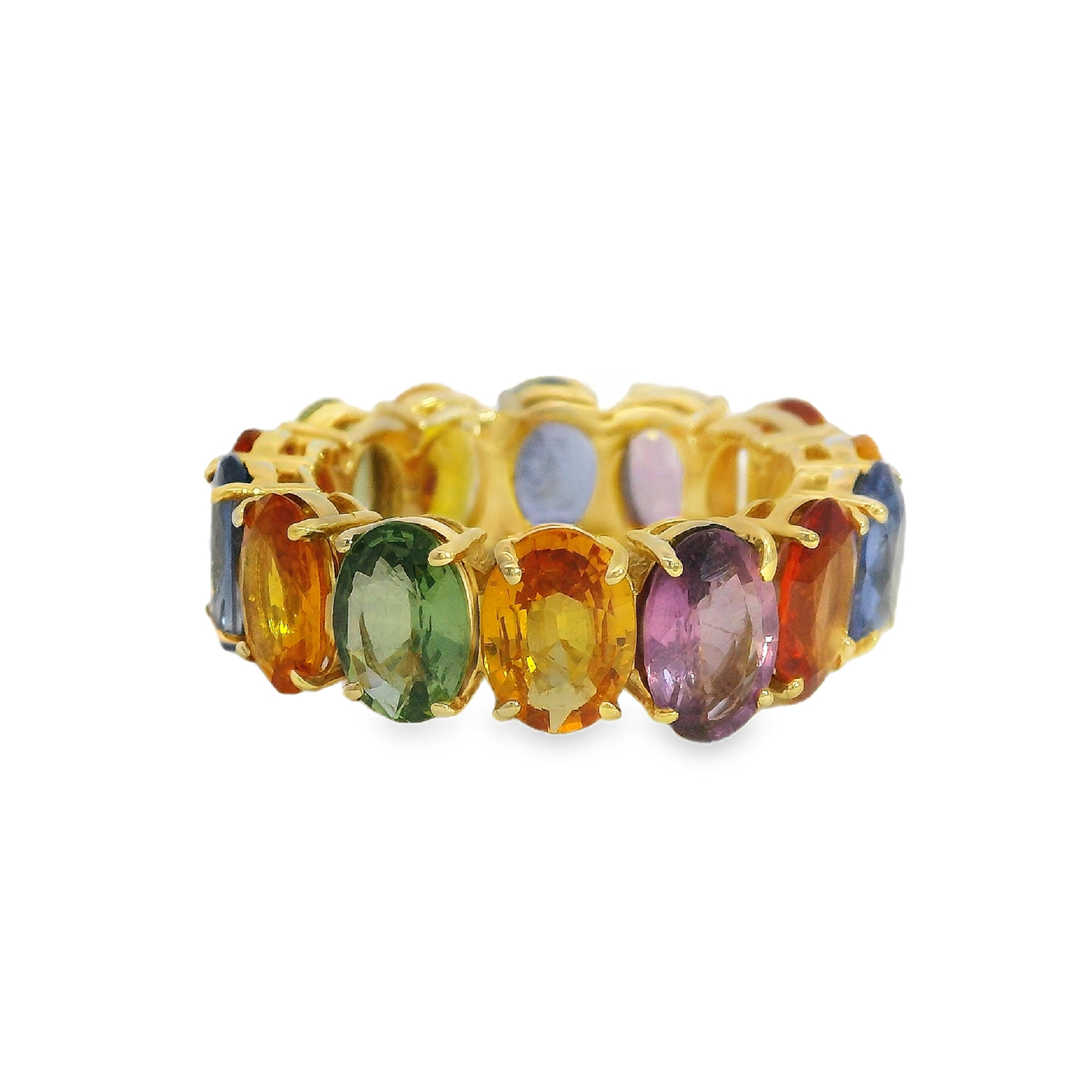 Multicolored Sapphire Eternity Band