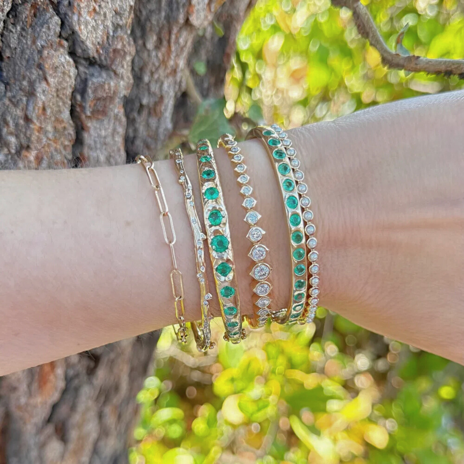 Narrow Tree Of Life Branch Bangle