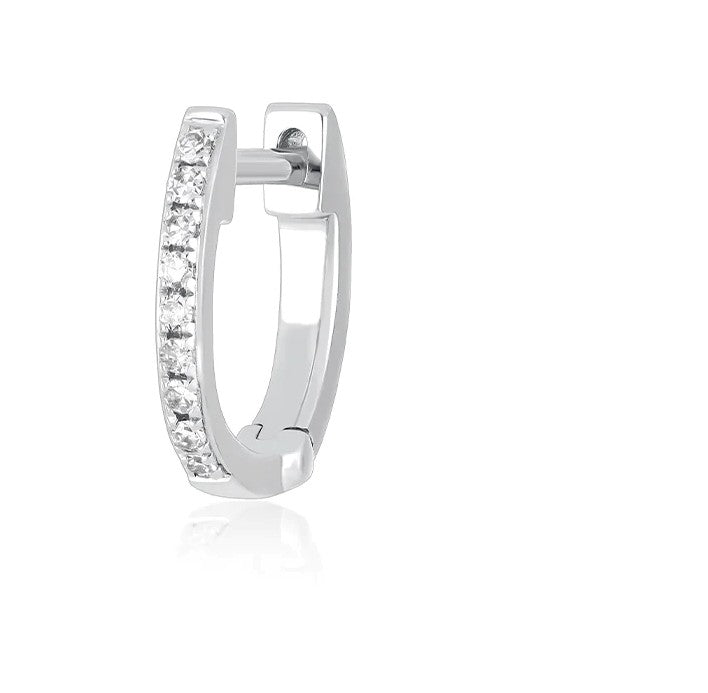 White Gold Diamond Mini Huggie Earring