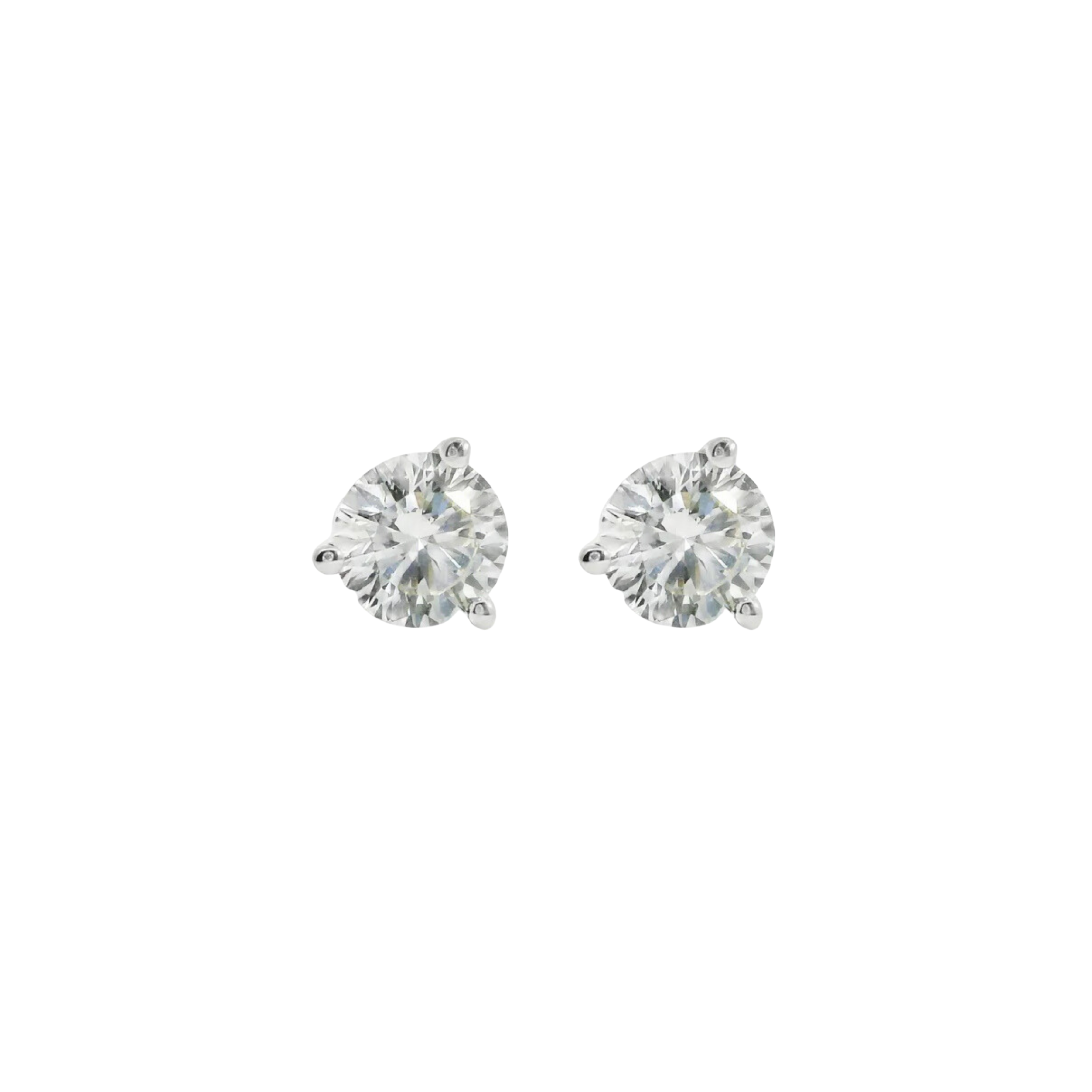1.01ctw Round Diamond Stud Earrings