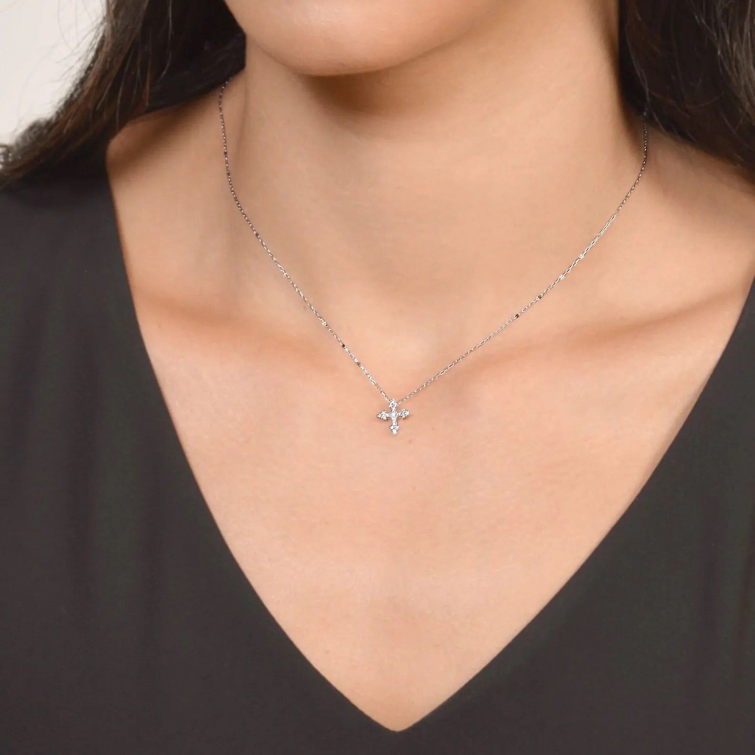 Provence Champagne Tiny Cross Necklace