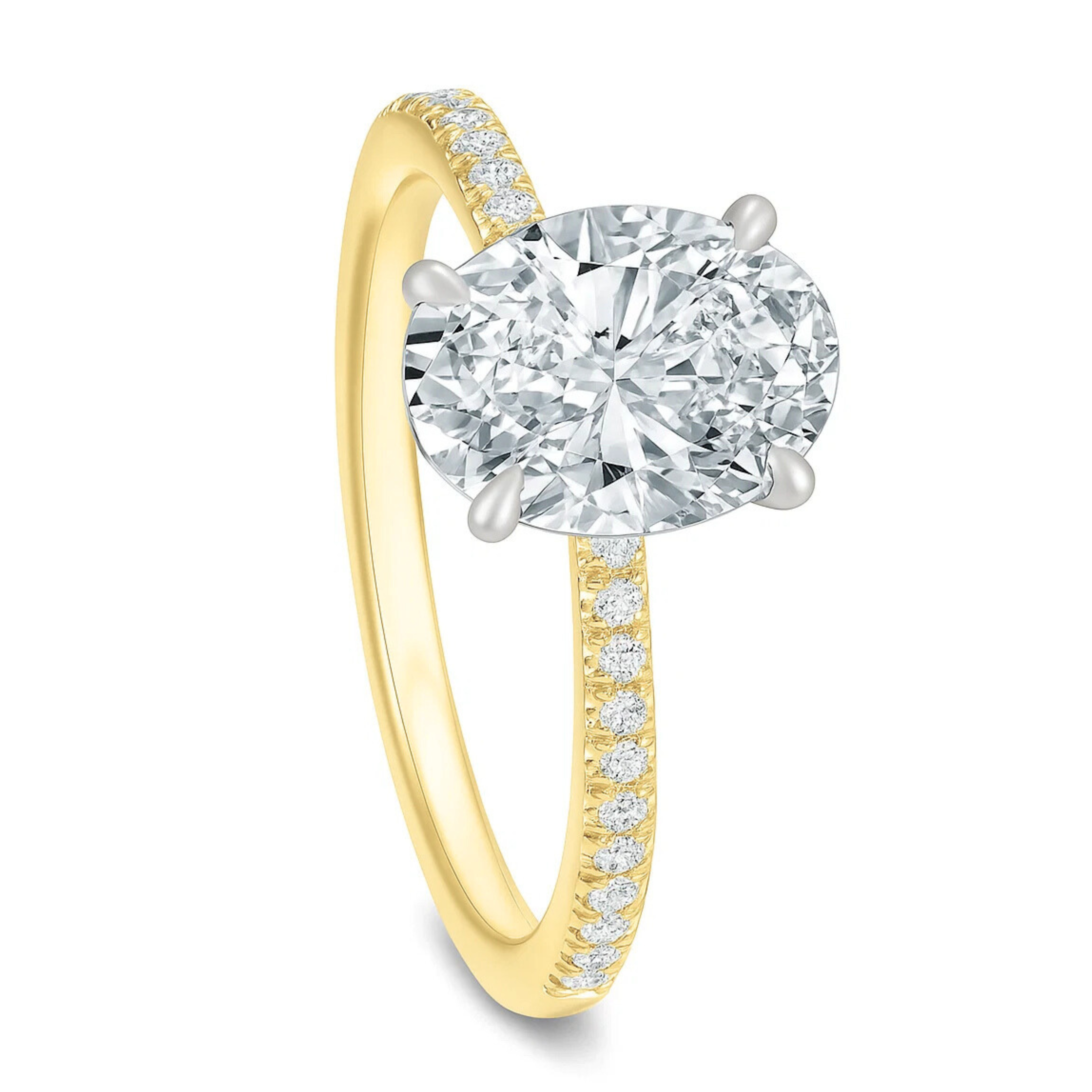 New Aire French Cut Oval Diamond Mounting