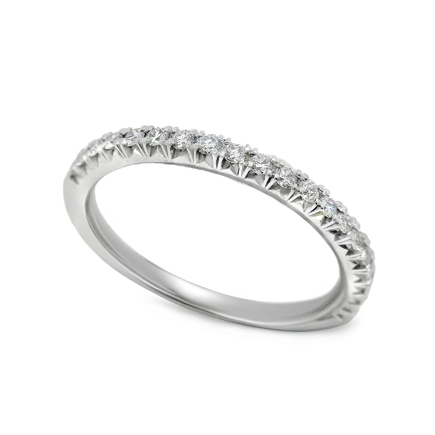 1.8mm French Set Round Diamond Anniversary Band