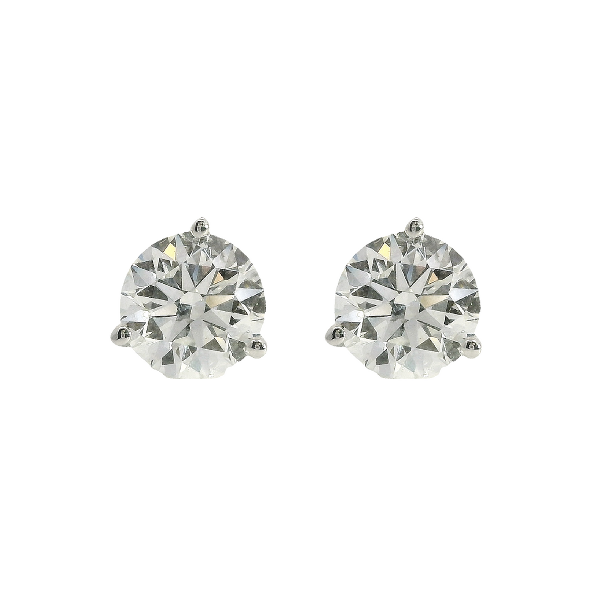 3.03ctw Round Diamond Stud Earrings