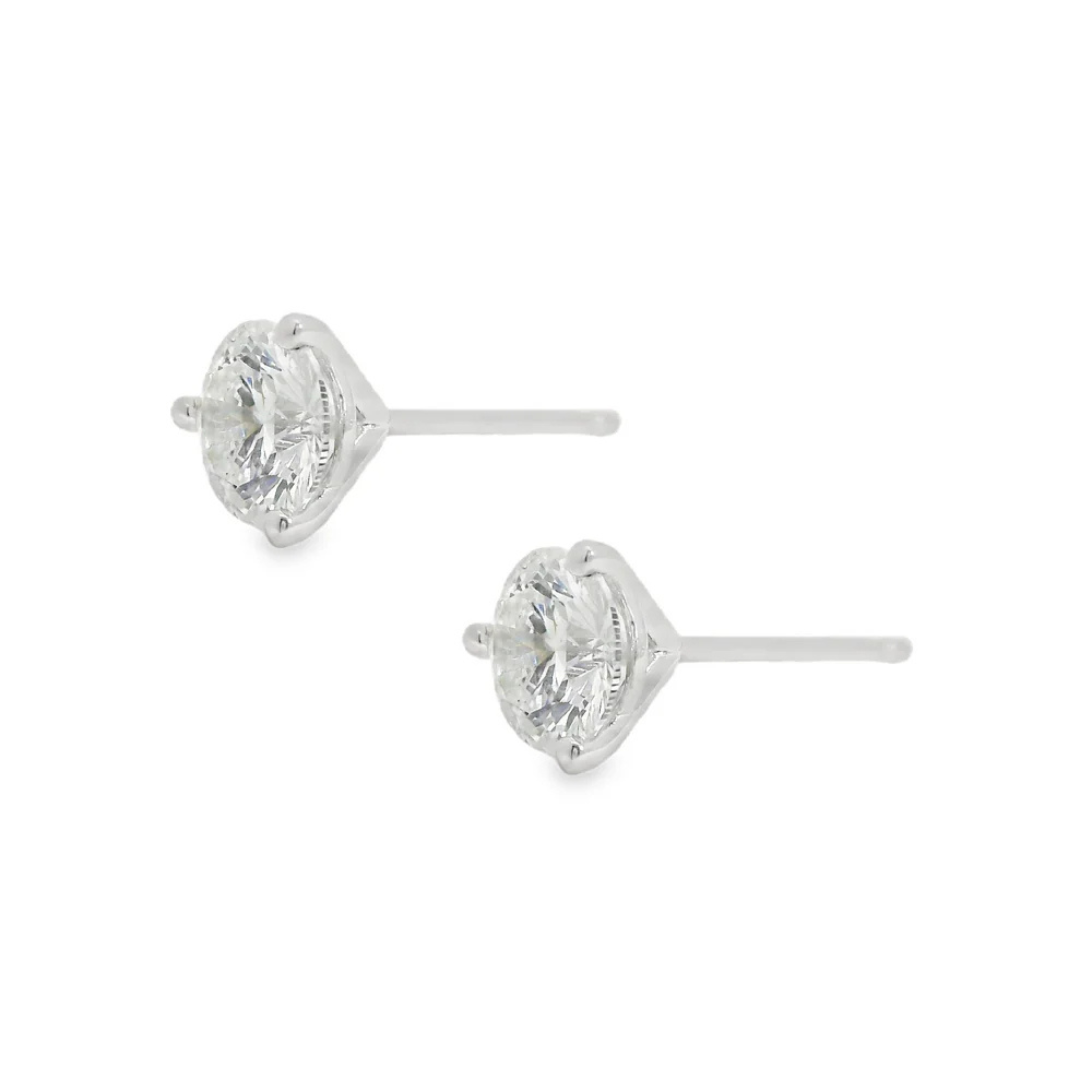 1.01ctw Round Diamond Stud Earrings