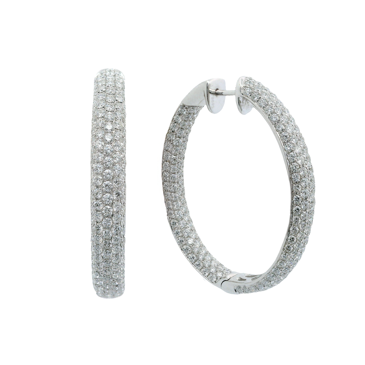 Inside-Outside Pavé Diamond Hoop Earrings