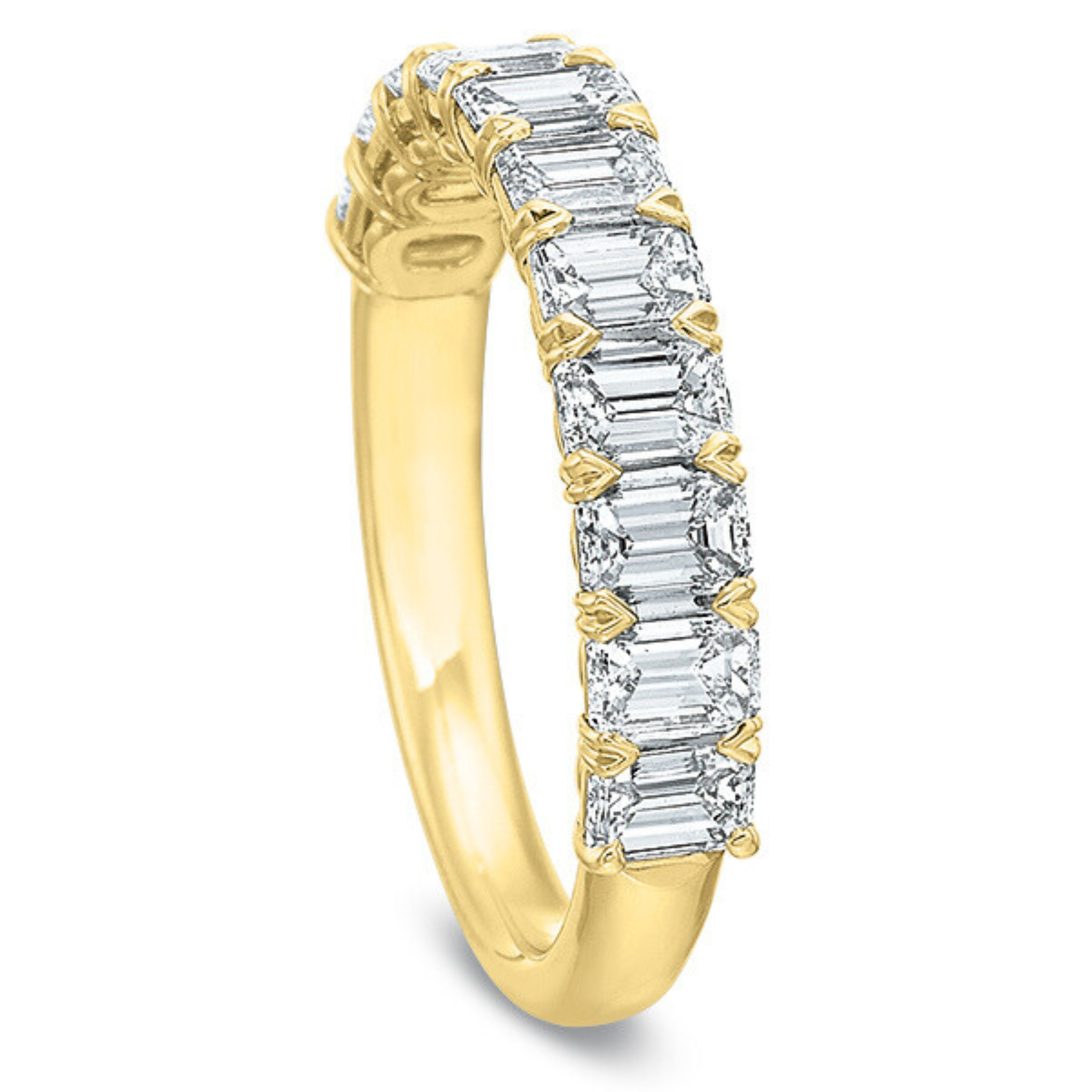 Petite Grand Aire Vertical Emerald Cut Diamond Band