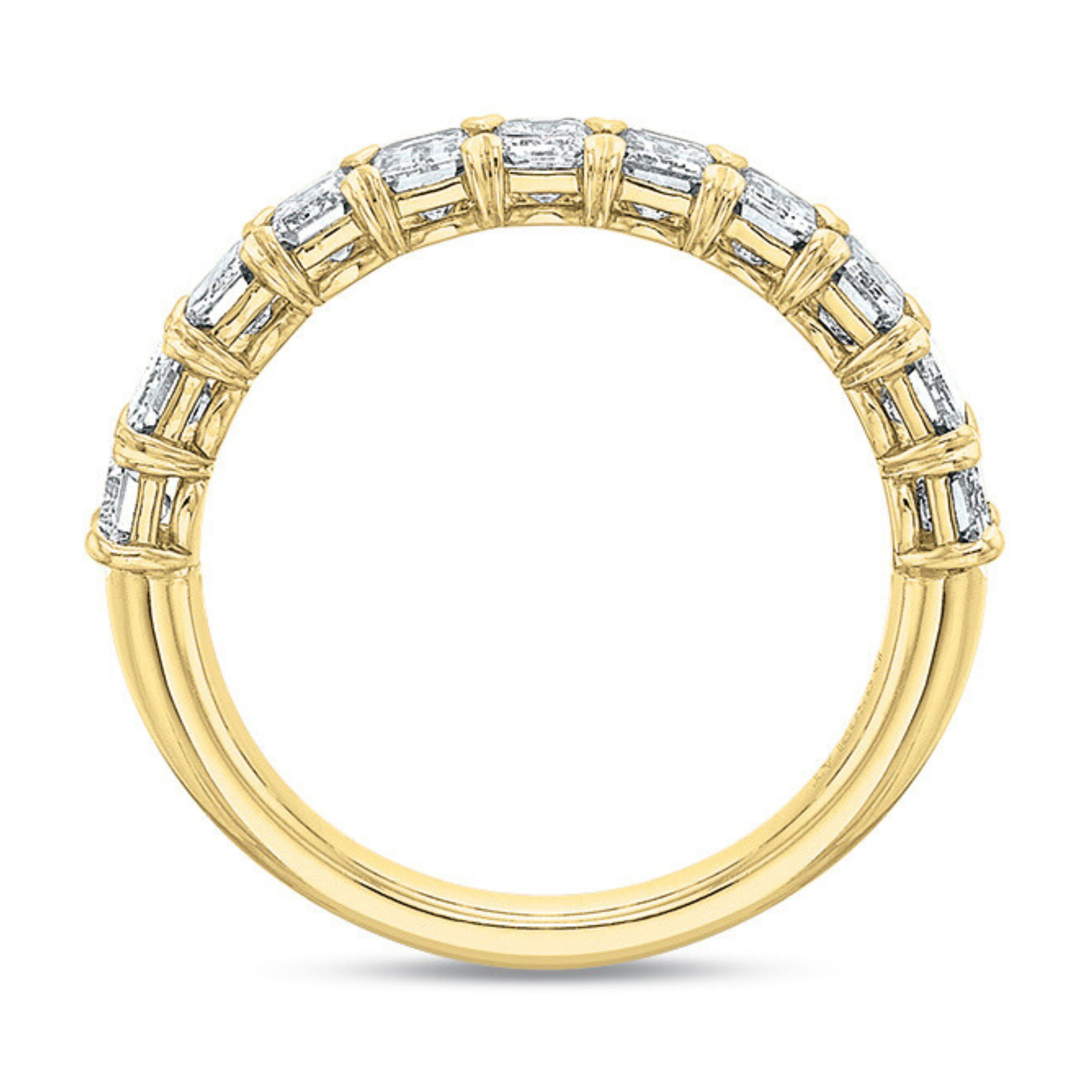 Petite Grand Aire Vertical Emerald Cut Diamond Band