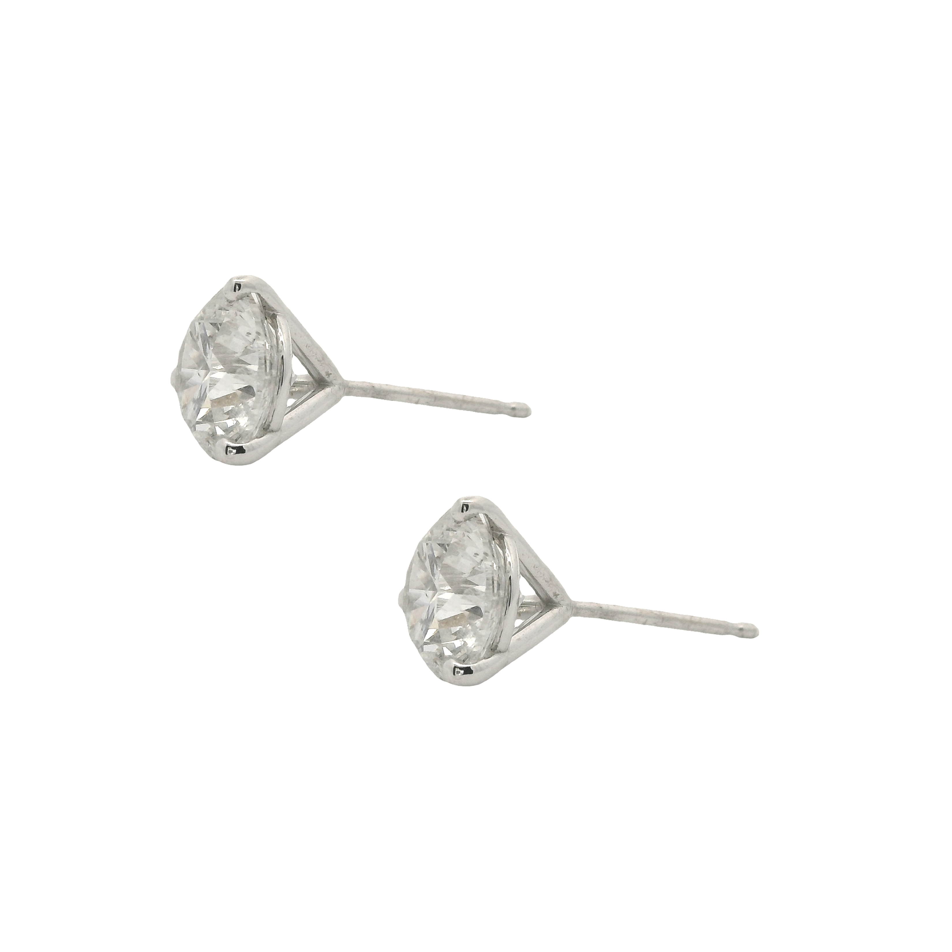 3.04ctw Round Diamond Stud Earrings