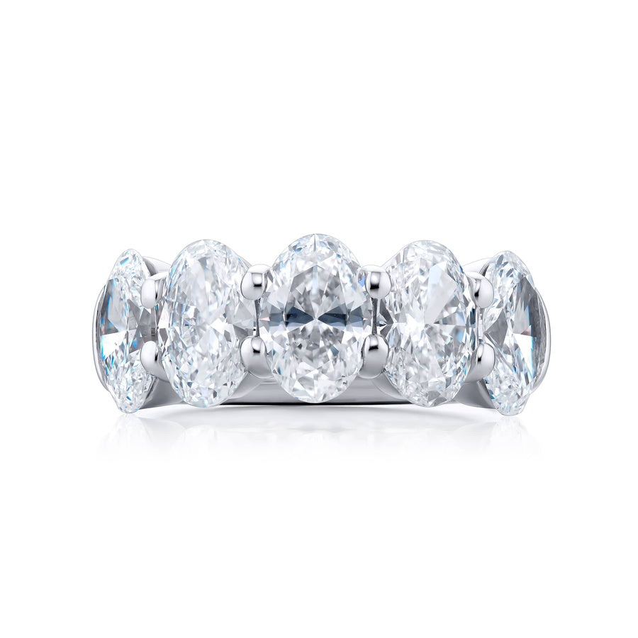 Platinum Oval Diamond Certified Band