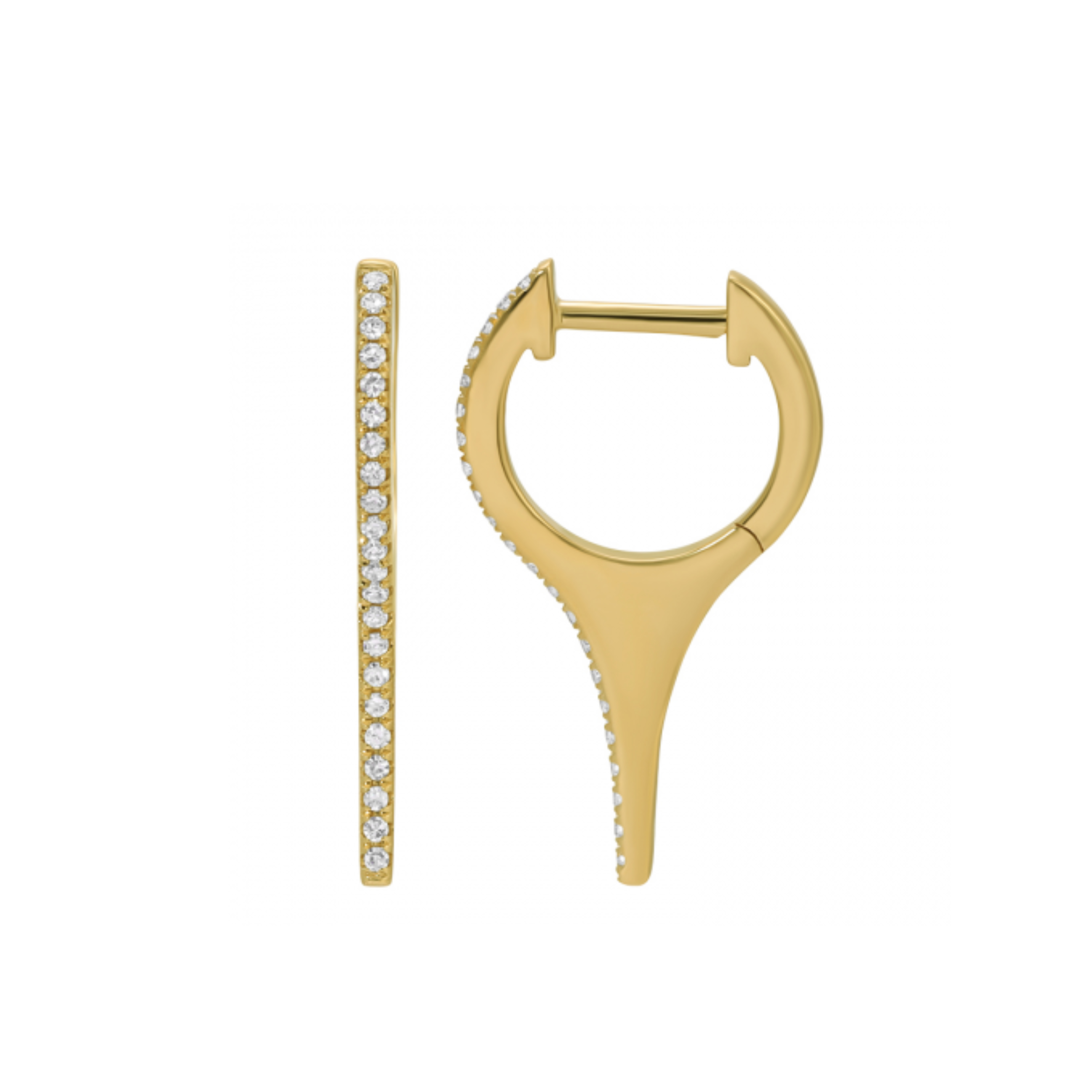 Diamond Spike Huggie Earrings