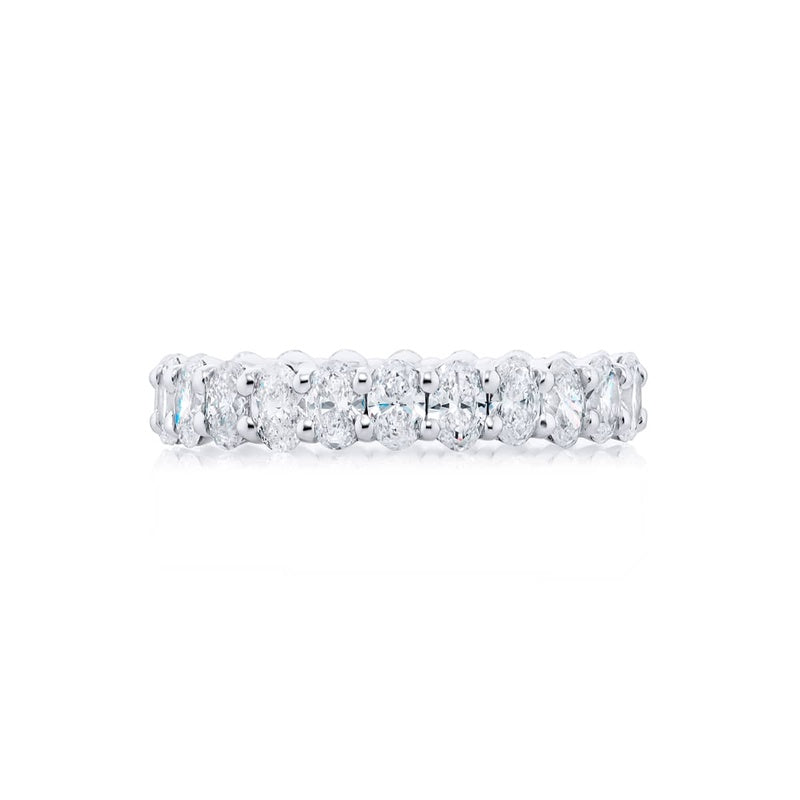 Platinum Oval Diamond Eternity Band