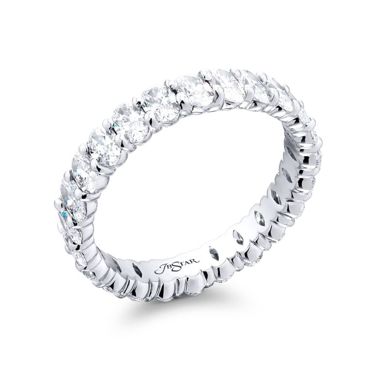 Platinum Oval Diamond Eternity Band