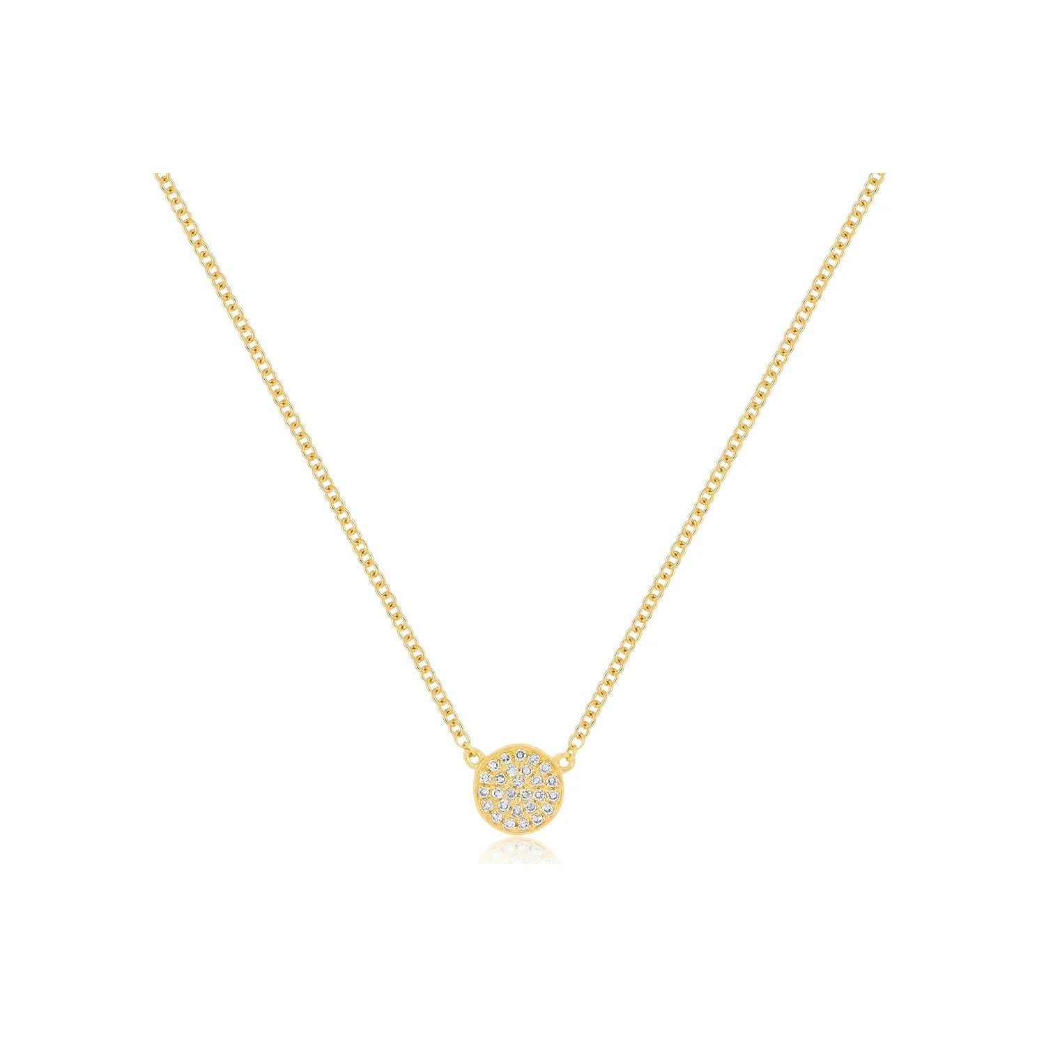 Diamond Mini Disc Necklace