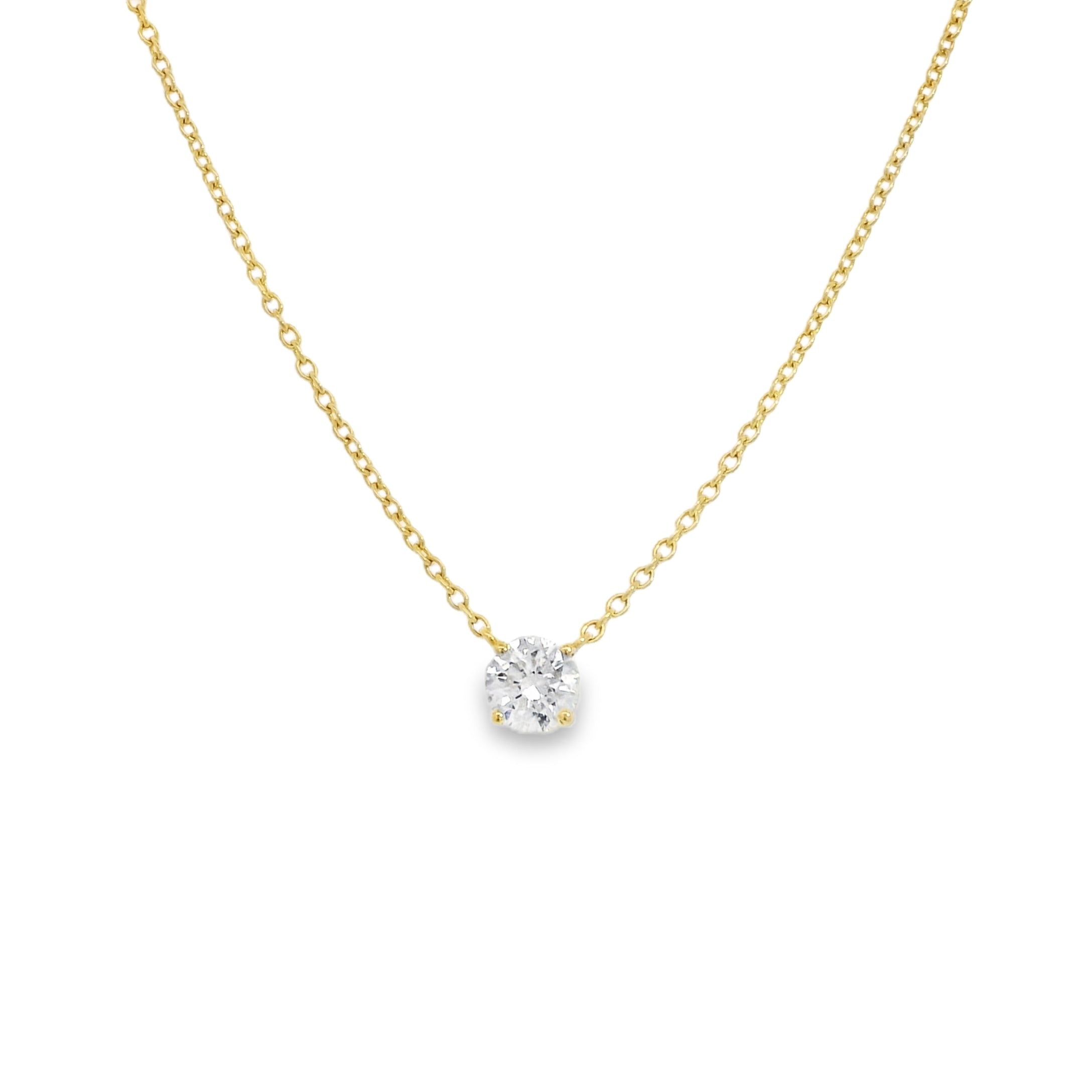 1.01 Carat Round Diamond Solitaire Pendant Necklace