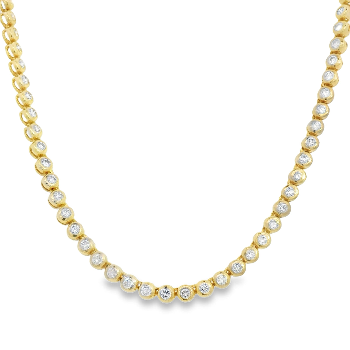 6.00ctw Bezeled Round Diamond Tennis Necklace