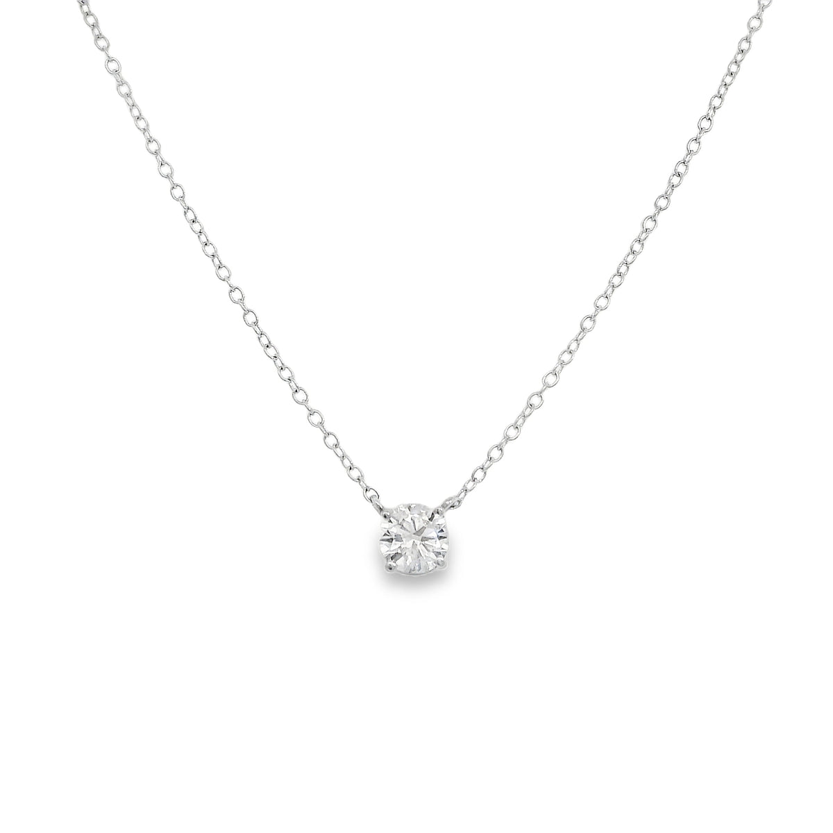 0.71 Carat Round Diamond Solitaire Pendant Necklace