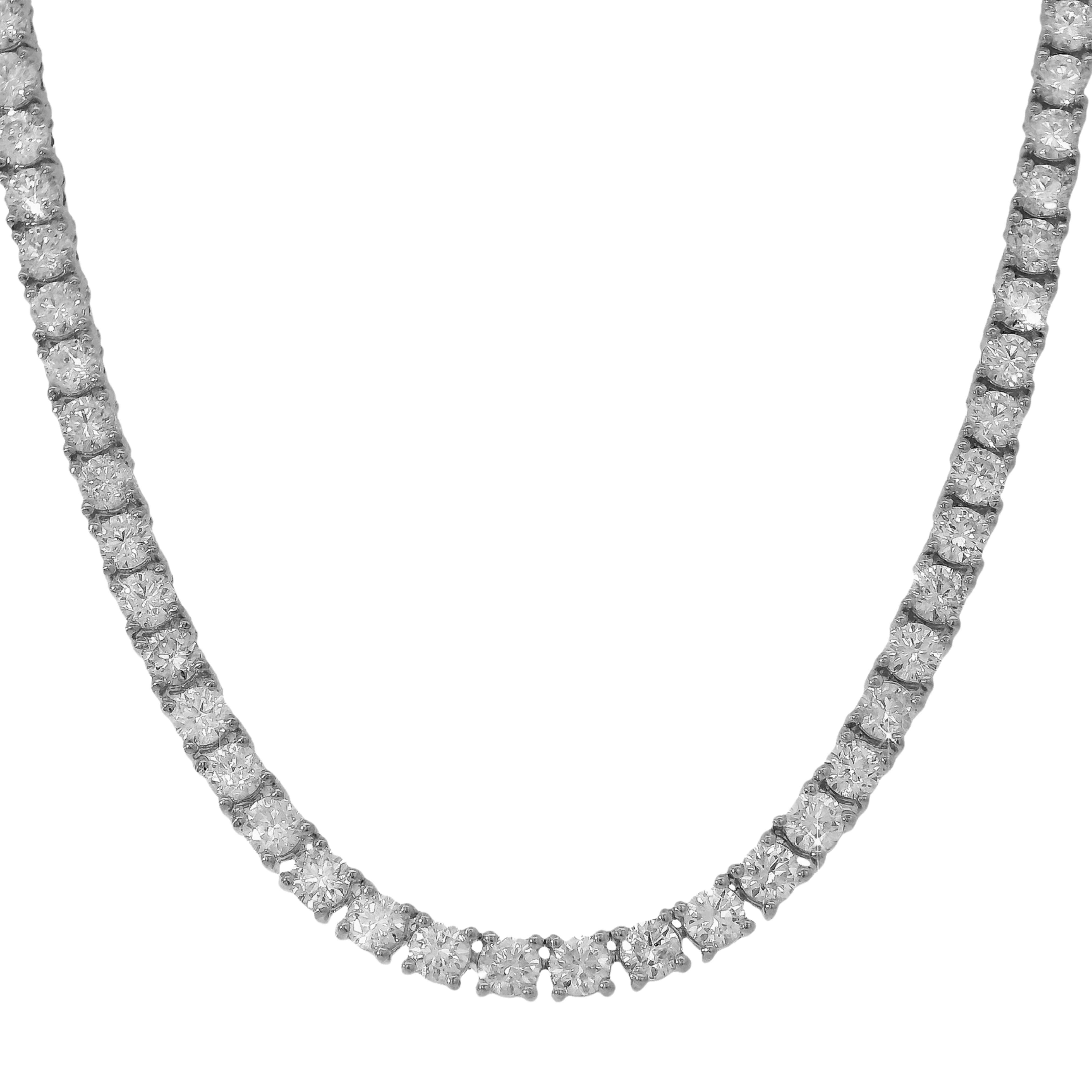 20.17ctw Four-Prong Round Diamond Tennis Necklace