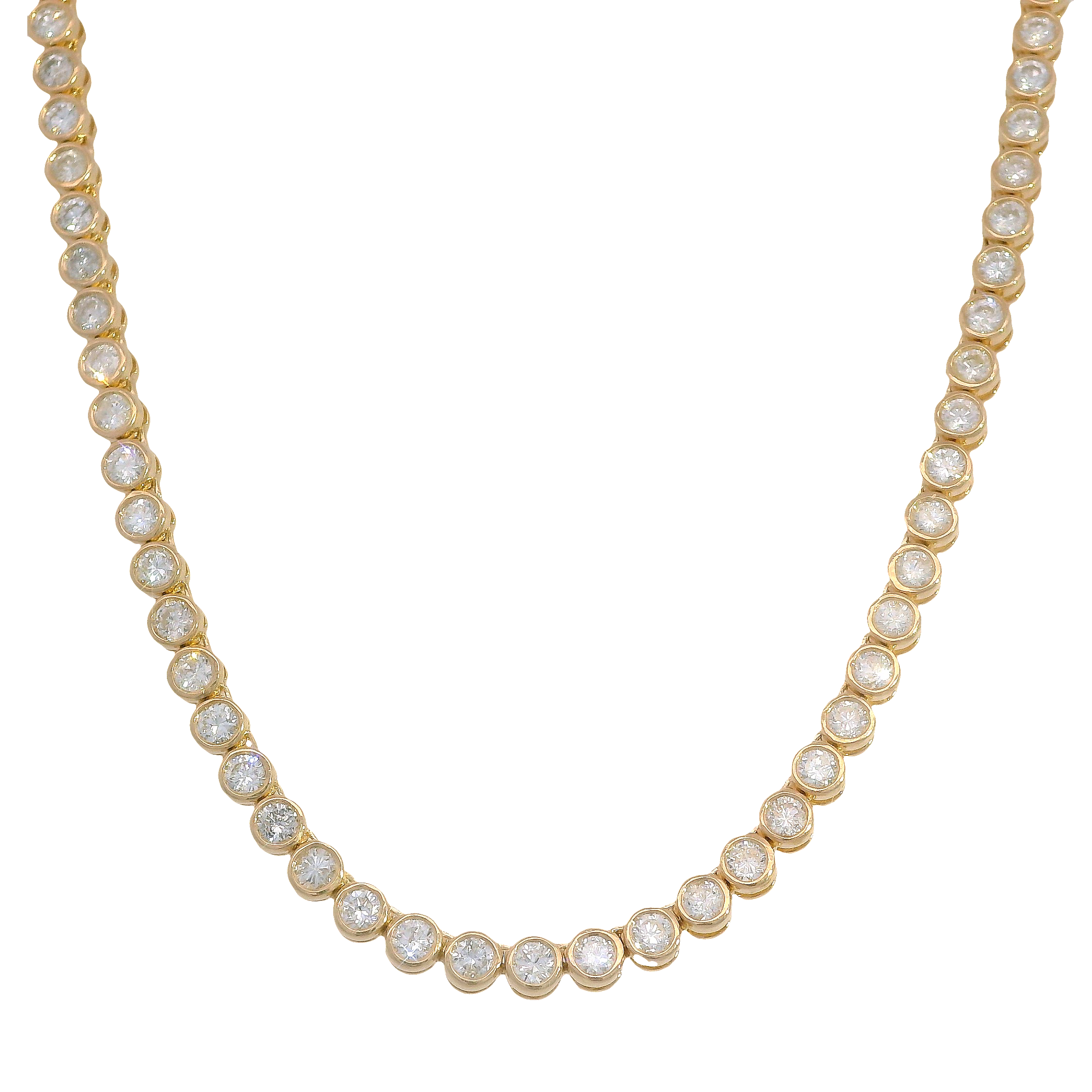 5.50ctw Bezel-Set Round Diamond Tennis Necklace