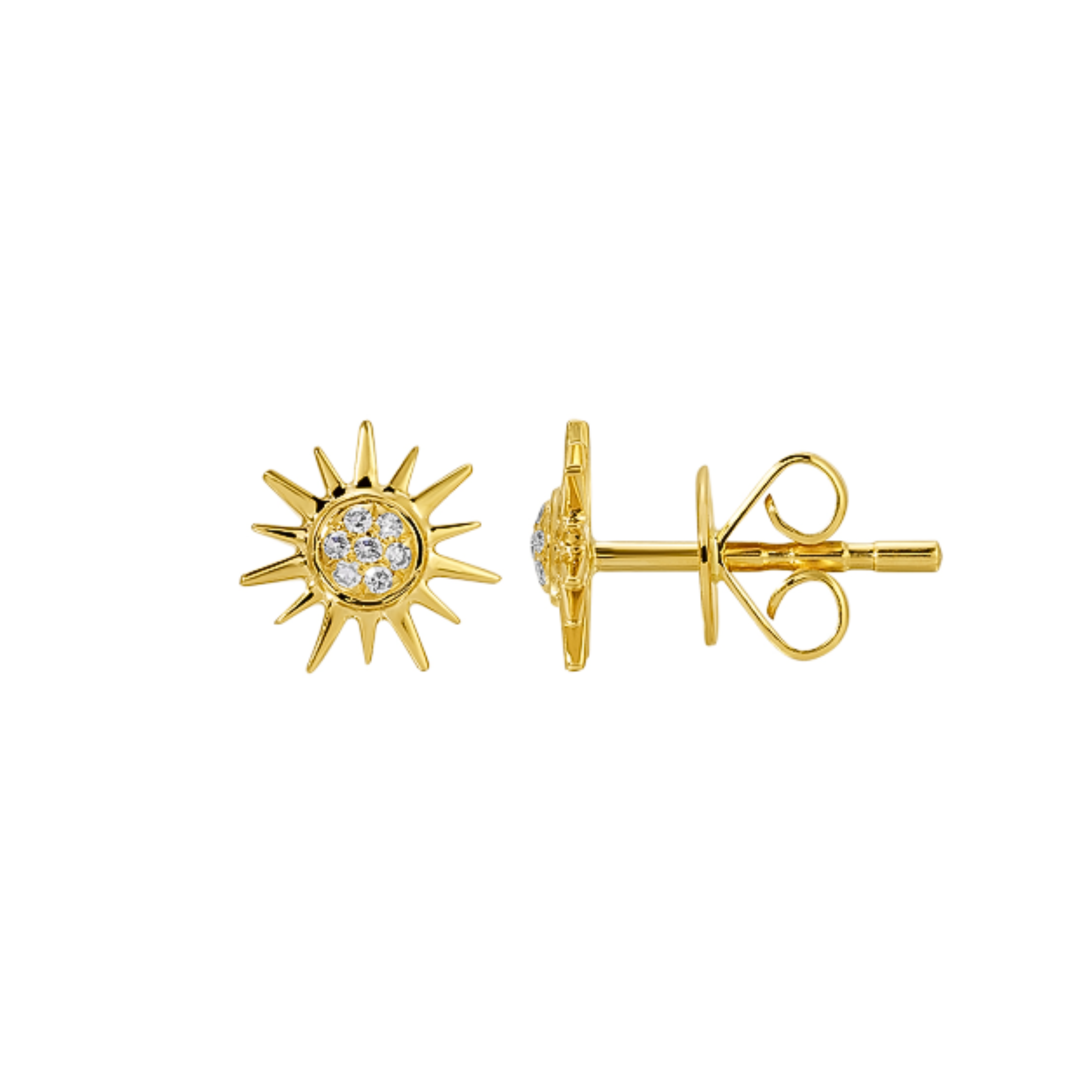 Sunburst Diamond Stud Earring