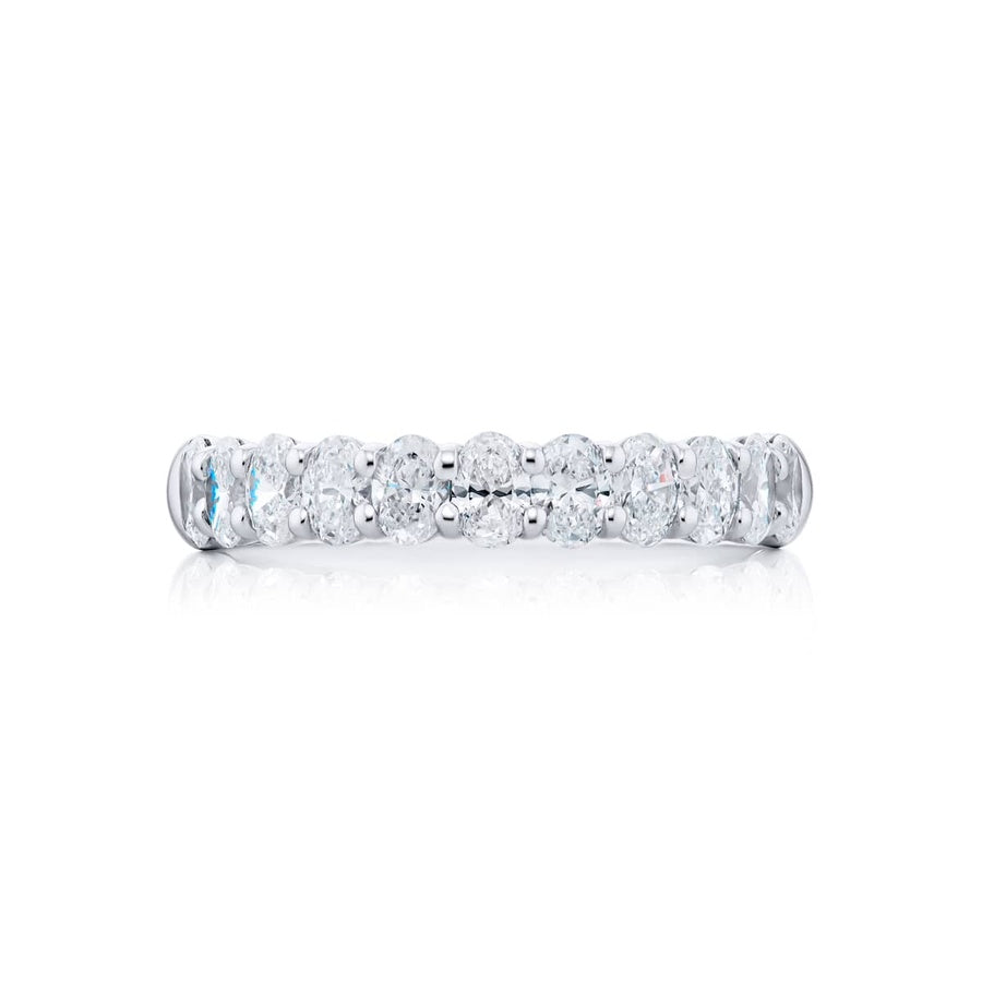 Platinum Oval Diamond Band