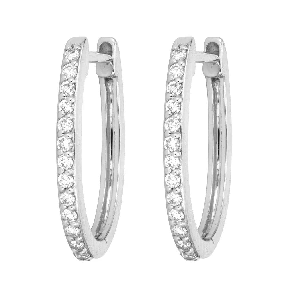 Classic Oval Pave Hoops