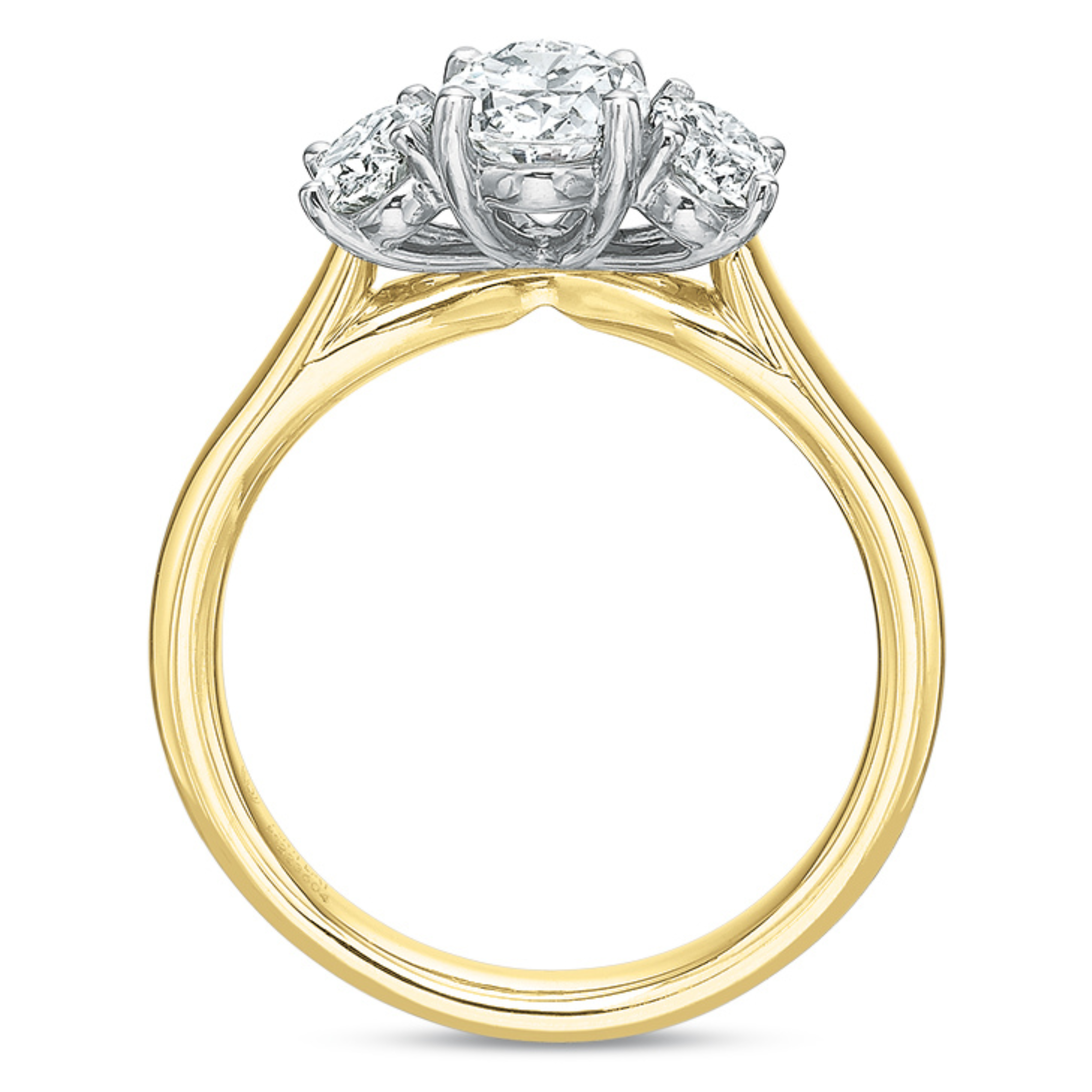 Flush Fit 3-Stone Oval Diamond Mounting