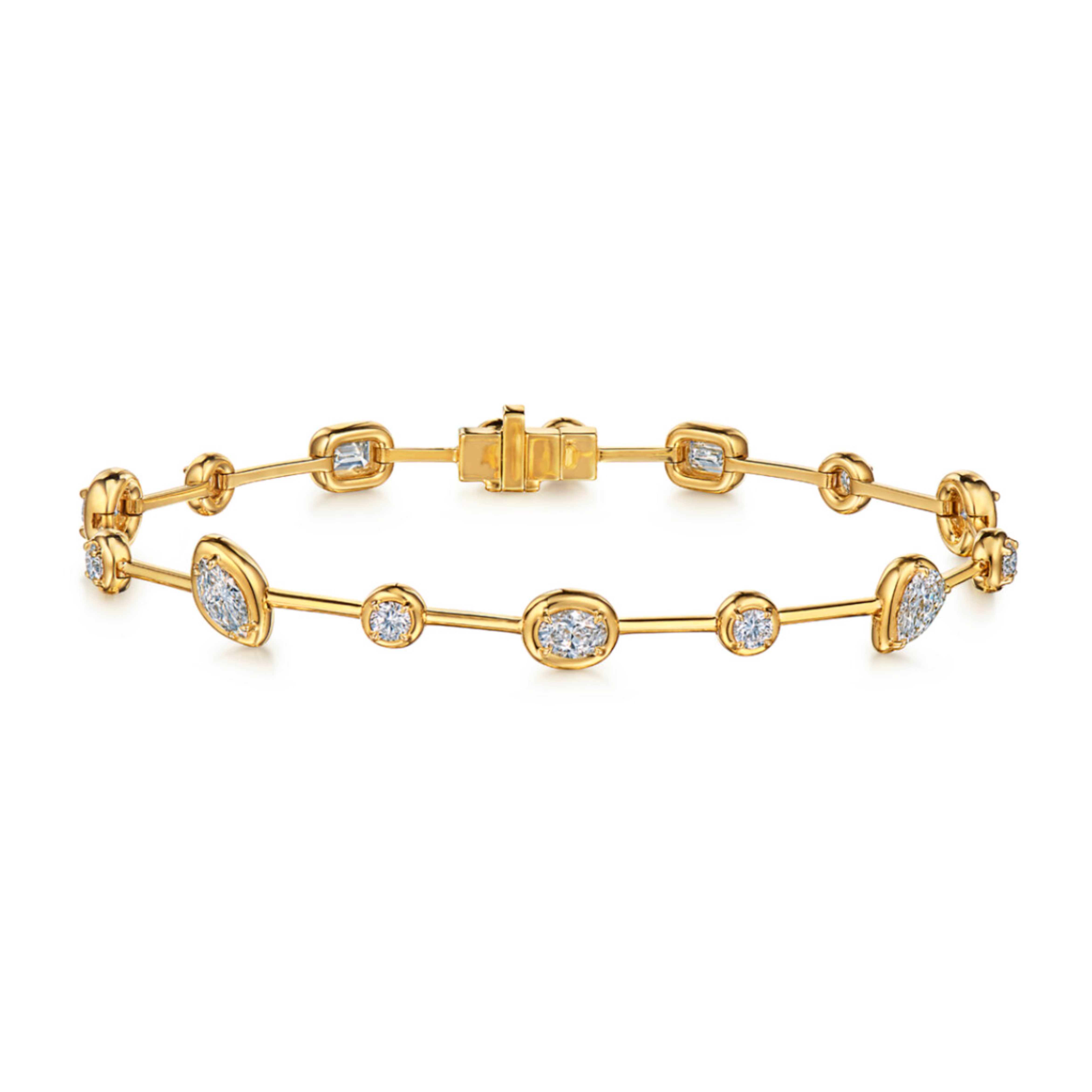 Starry Night Bezel Multishape Diamond Bracelet