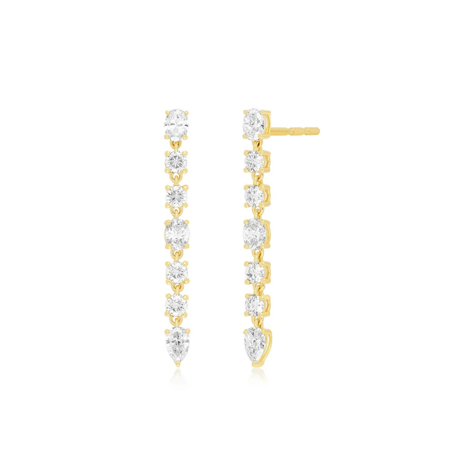 Diamond Carrie Drop Stud Earrings