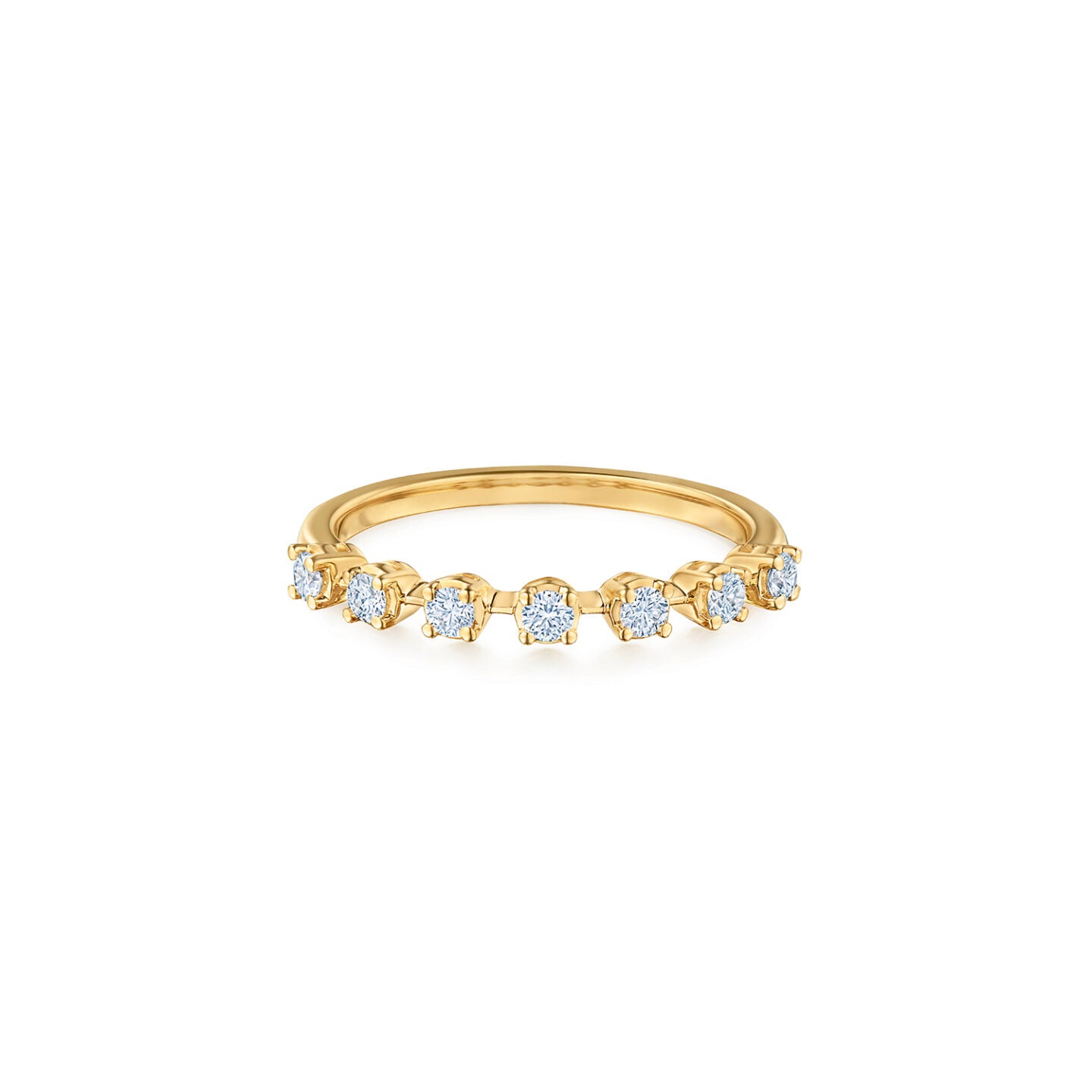 Starry Night Half Circle Ring with Diamonds