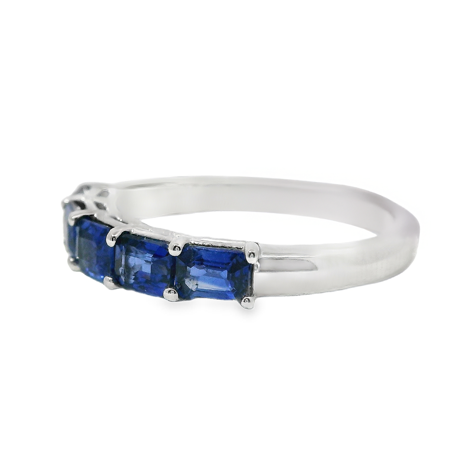 East/West Emerald Cut Sapphire Half Band