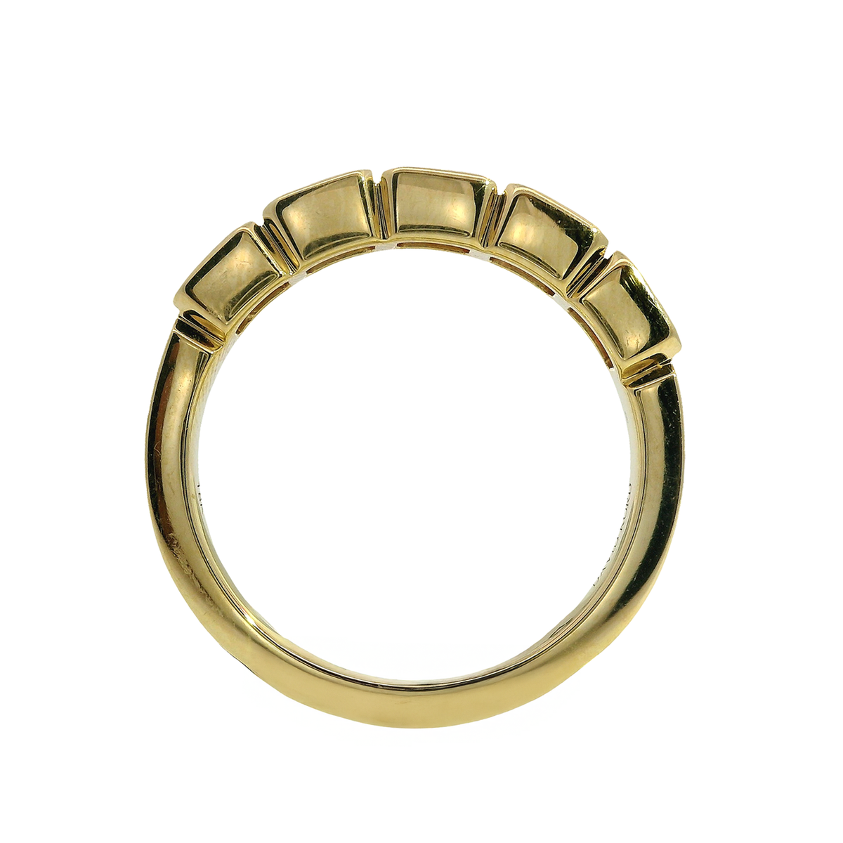 East-West Bezel Emerald Cut Pink Sapphire Half-Band