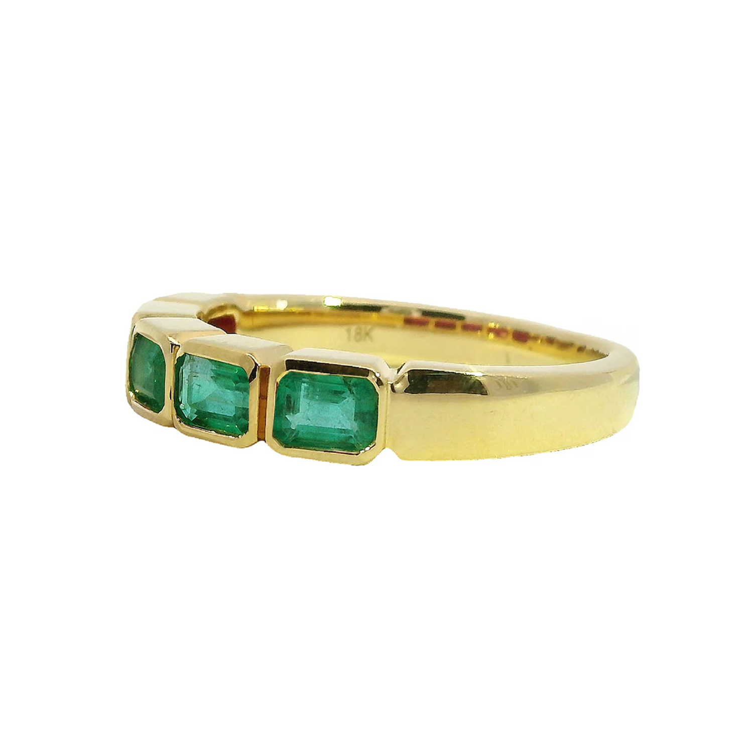 East-West Bezel Emerald Half-Band