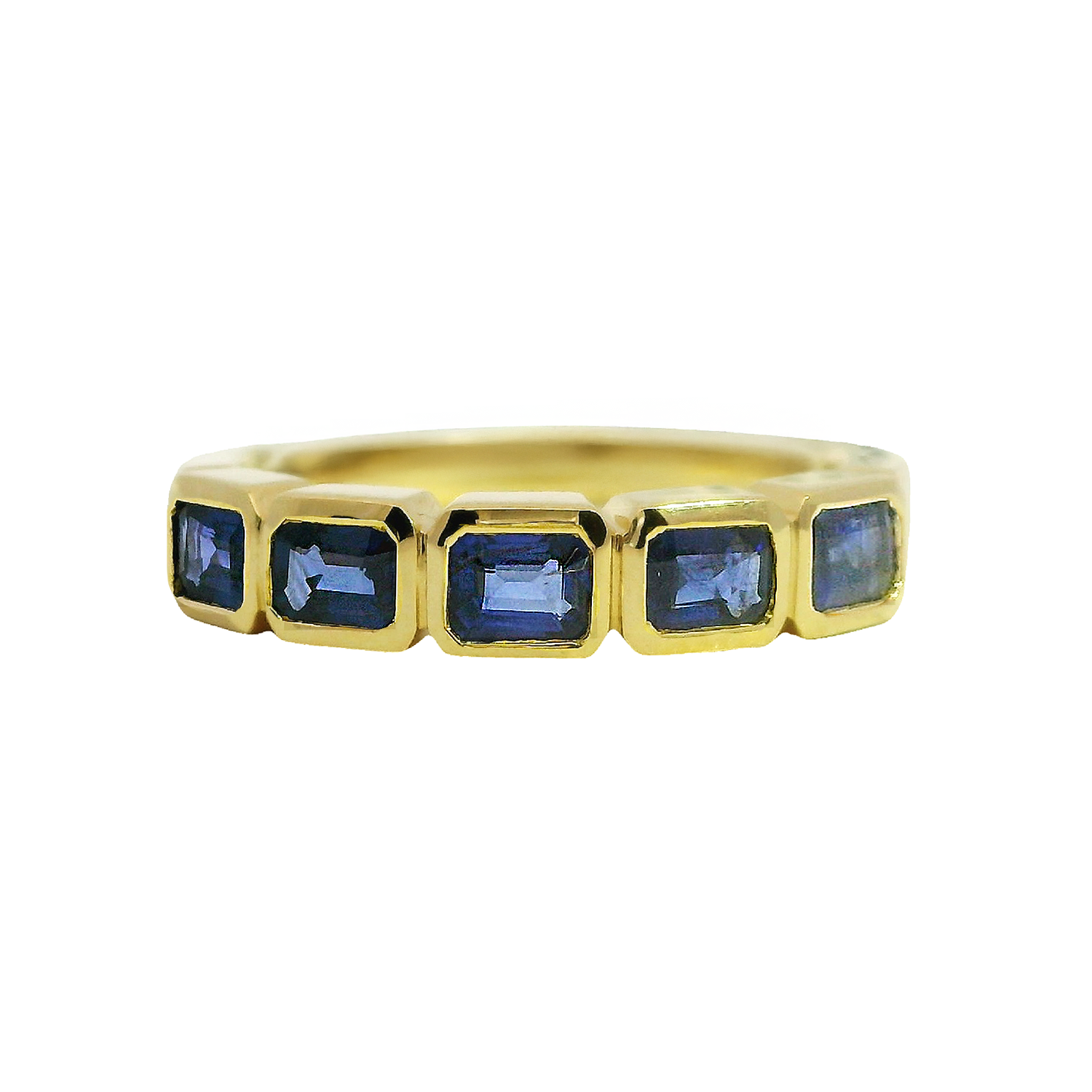 East-West Bezel Sapphire Half-Band
