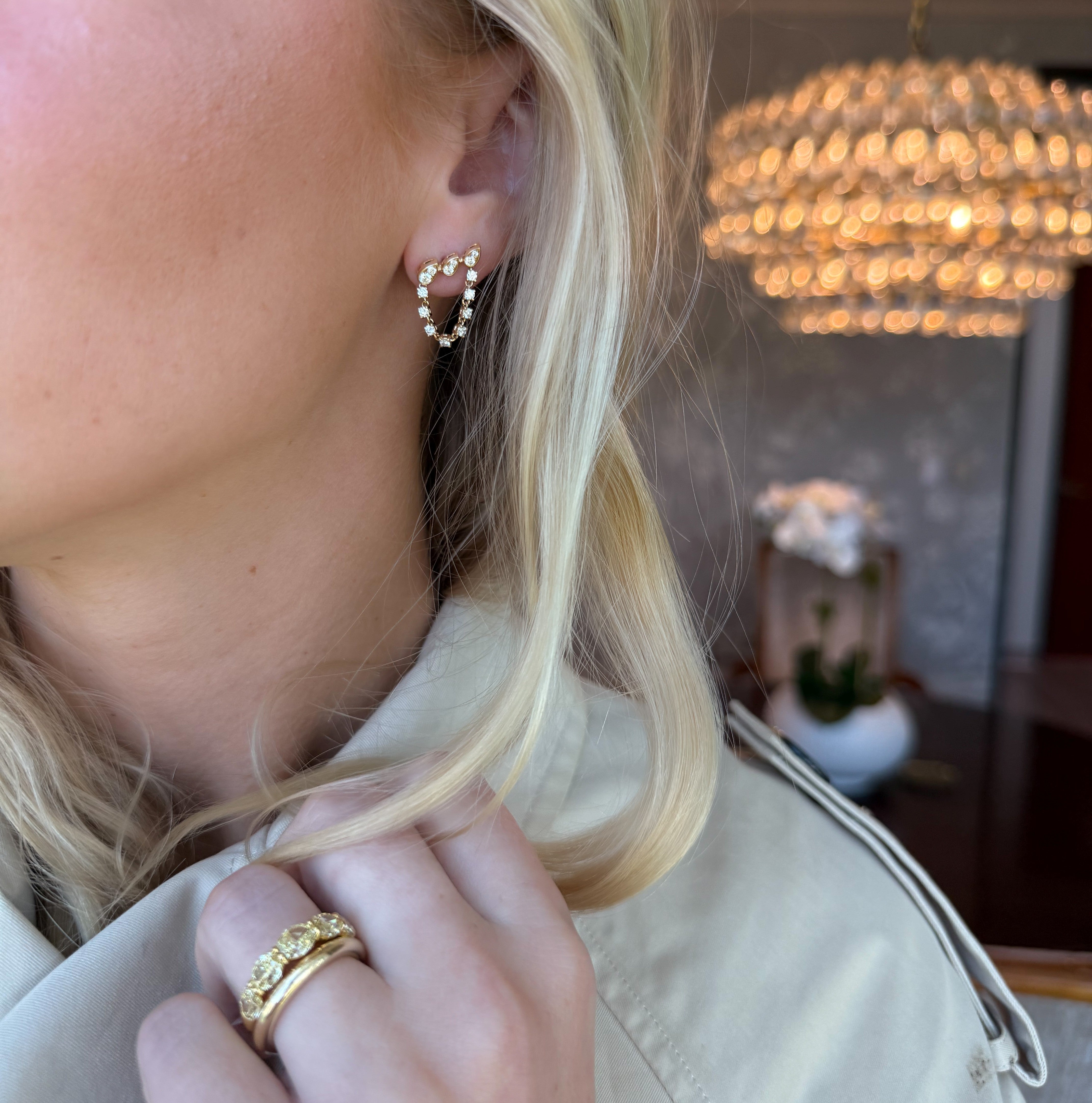 Sunburst Diamond Ear Climbers
