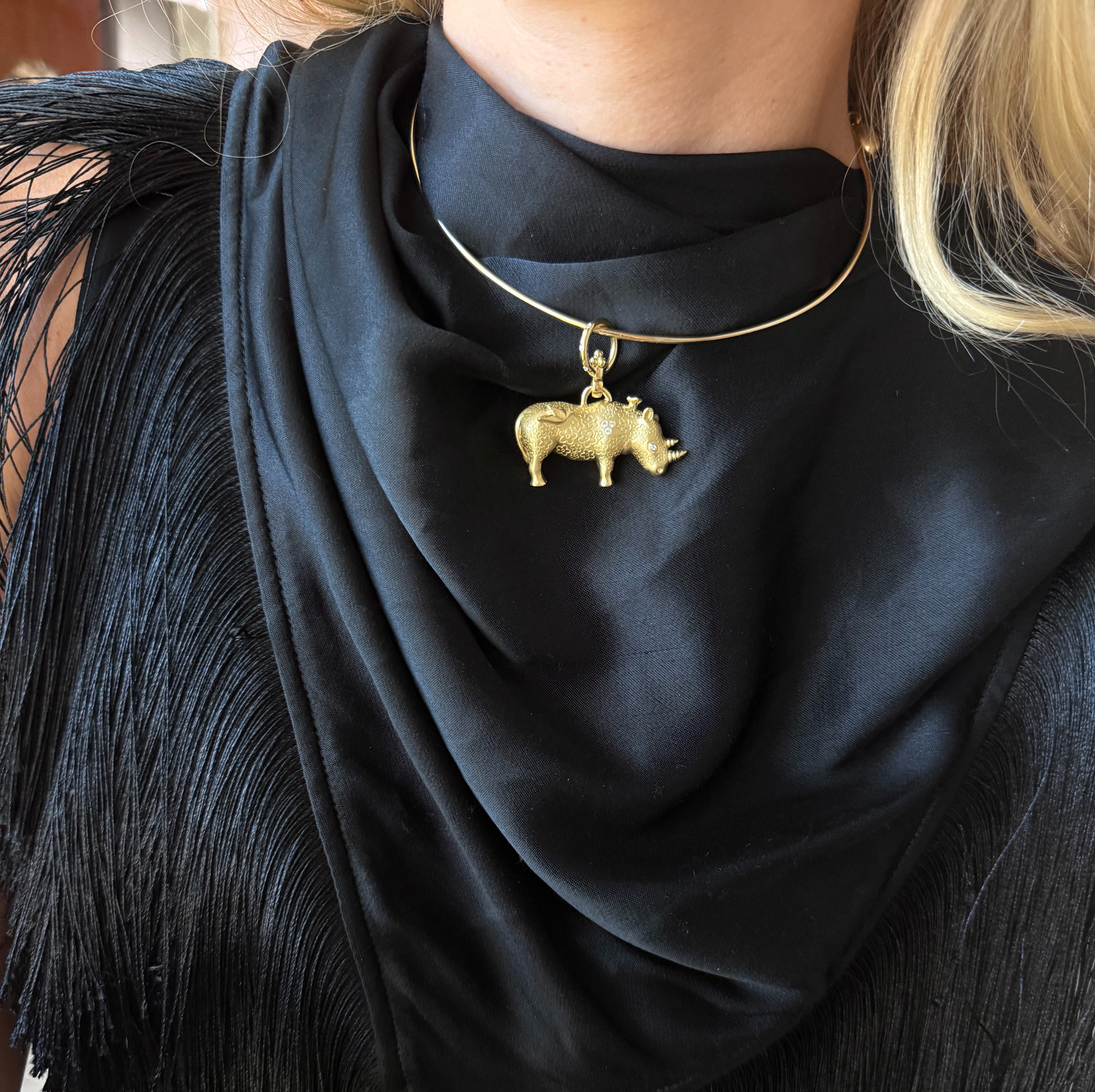 Small Kifaru Rhino Pendant