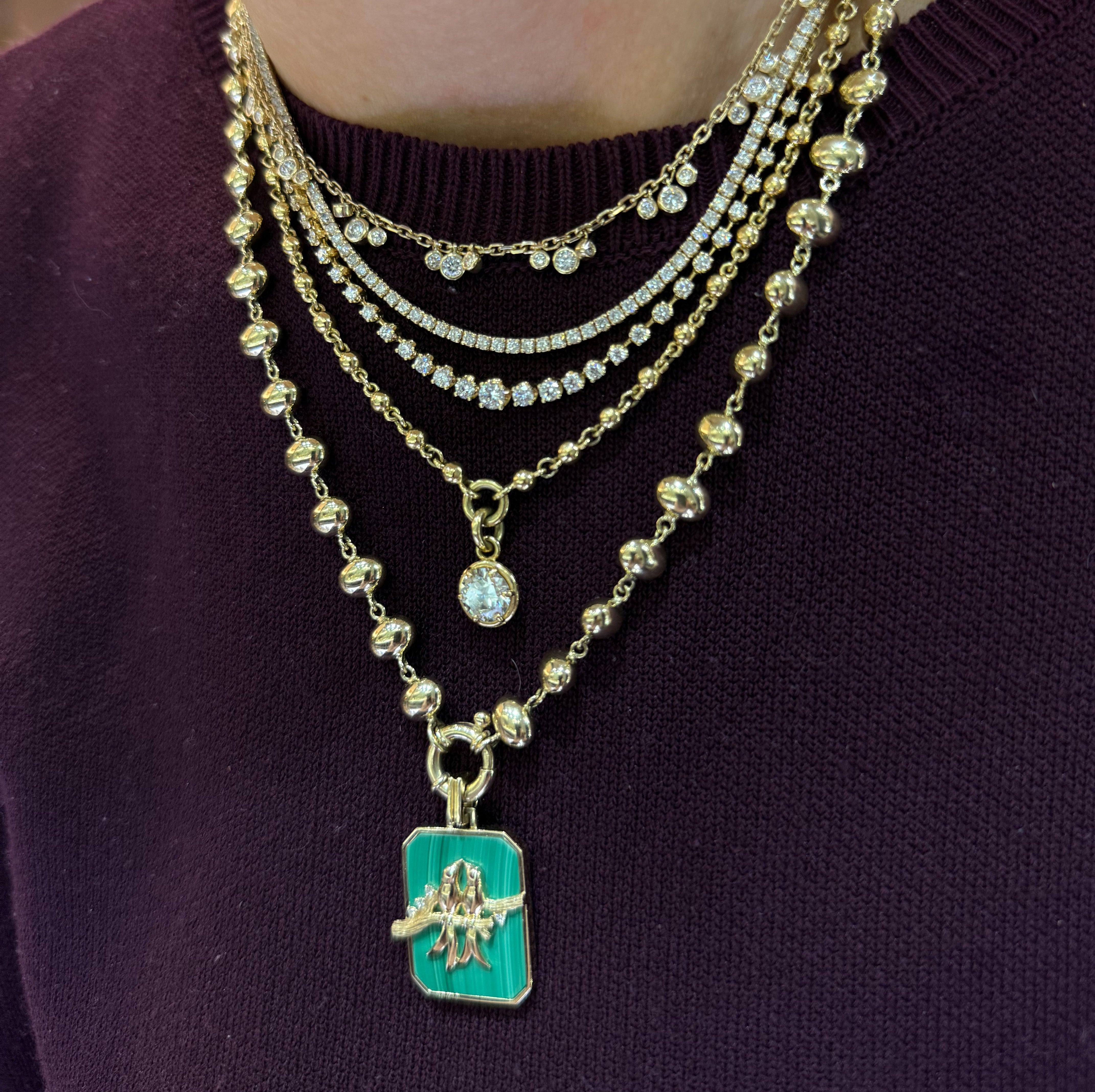 Starry Night Demi Line Necklace with Diamonds